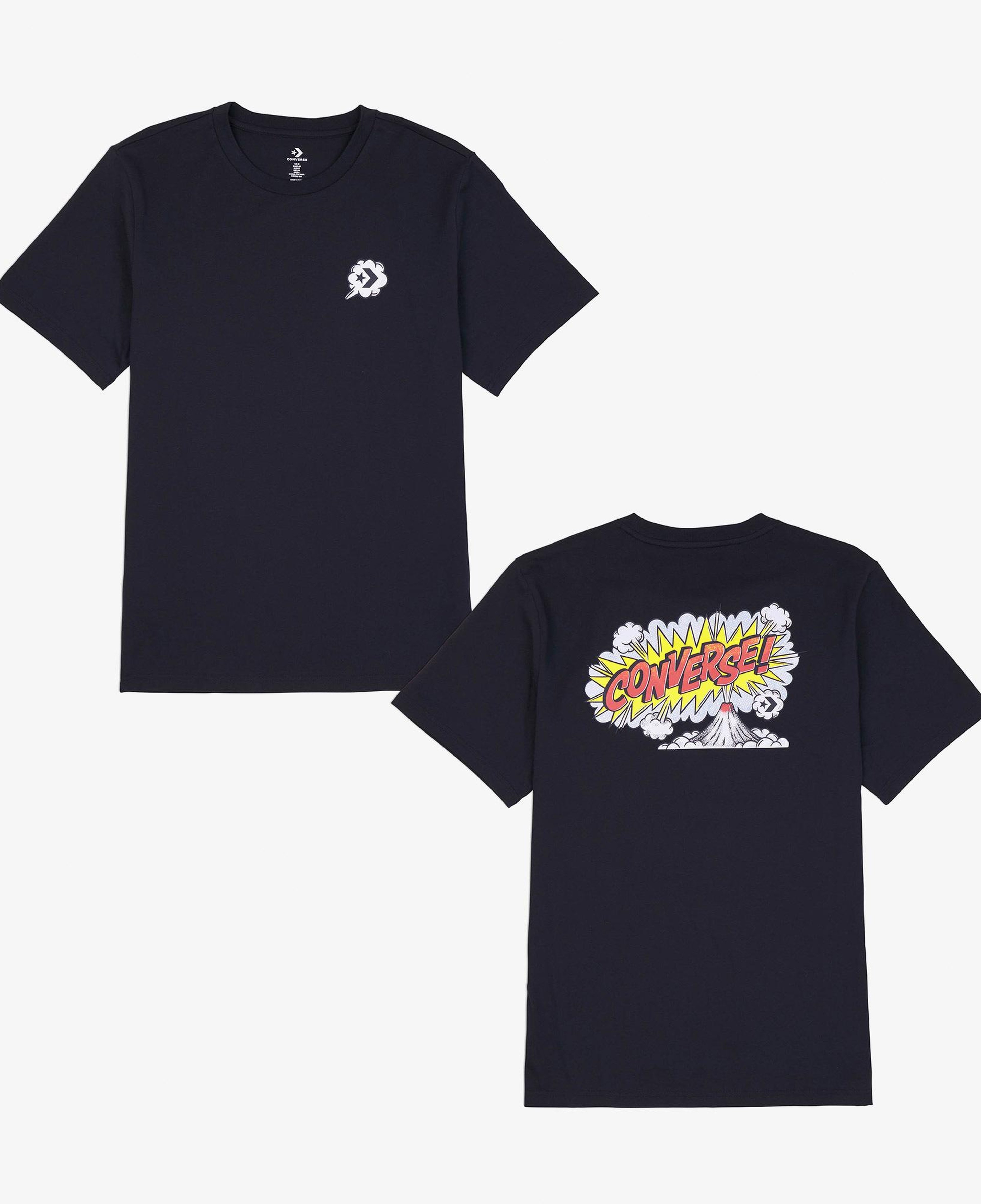Converse Classic Erkek Grafik Baskılı Siyah T-Shirt