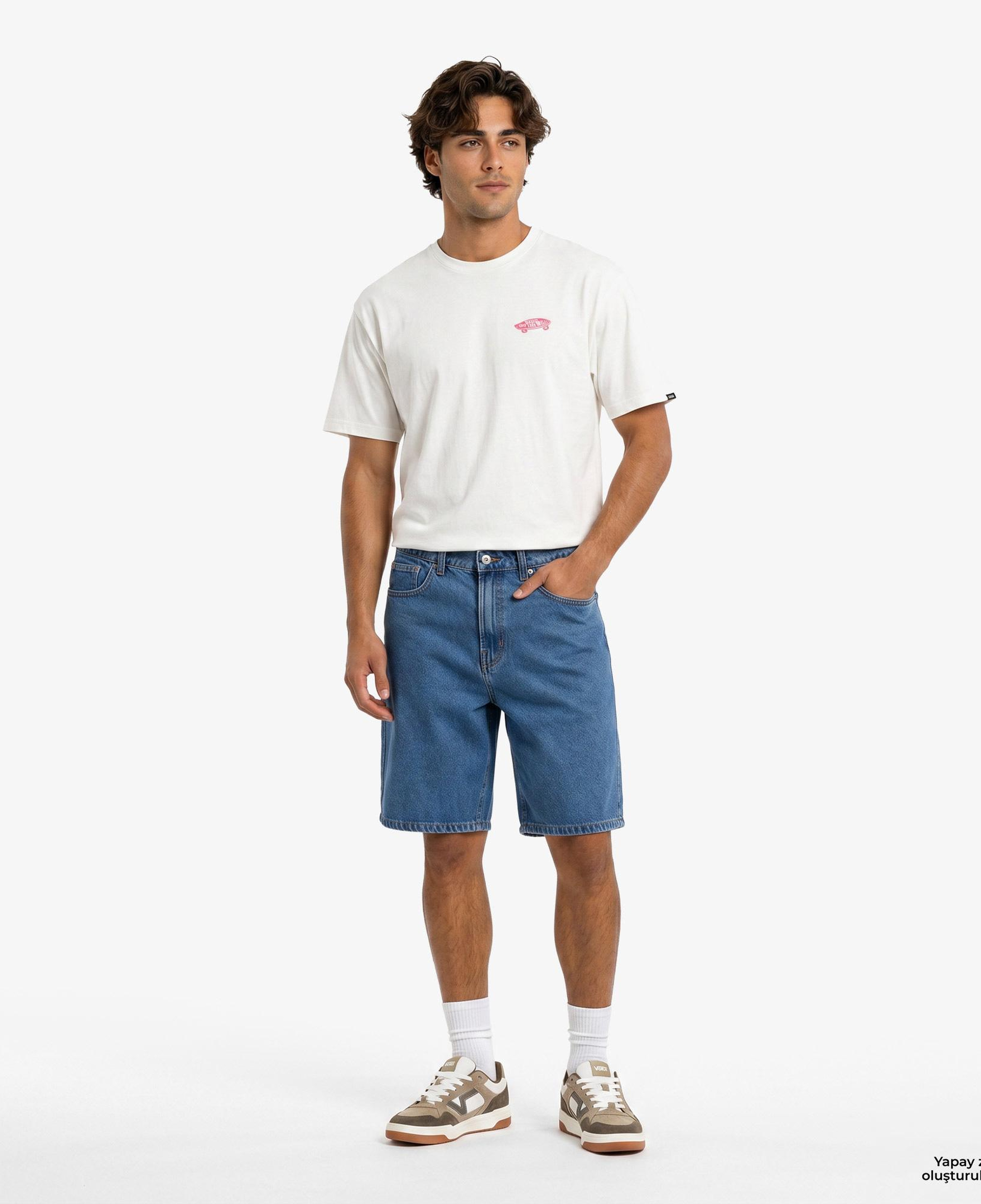Vans Check-5 Baggy Denim Erkek Lacivert Şort