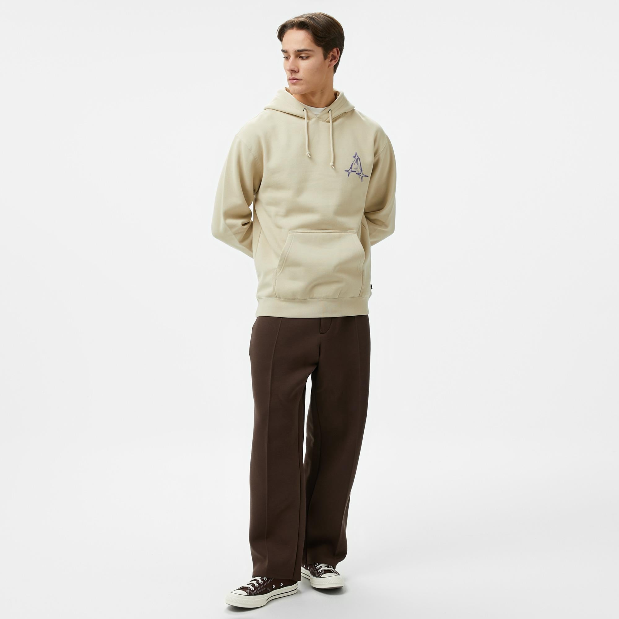 HUF Gleam P/O Erkek Bej Hoodie