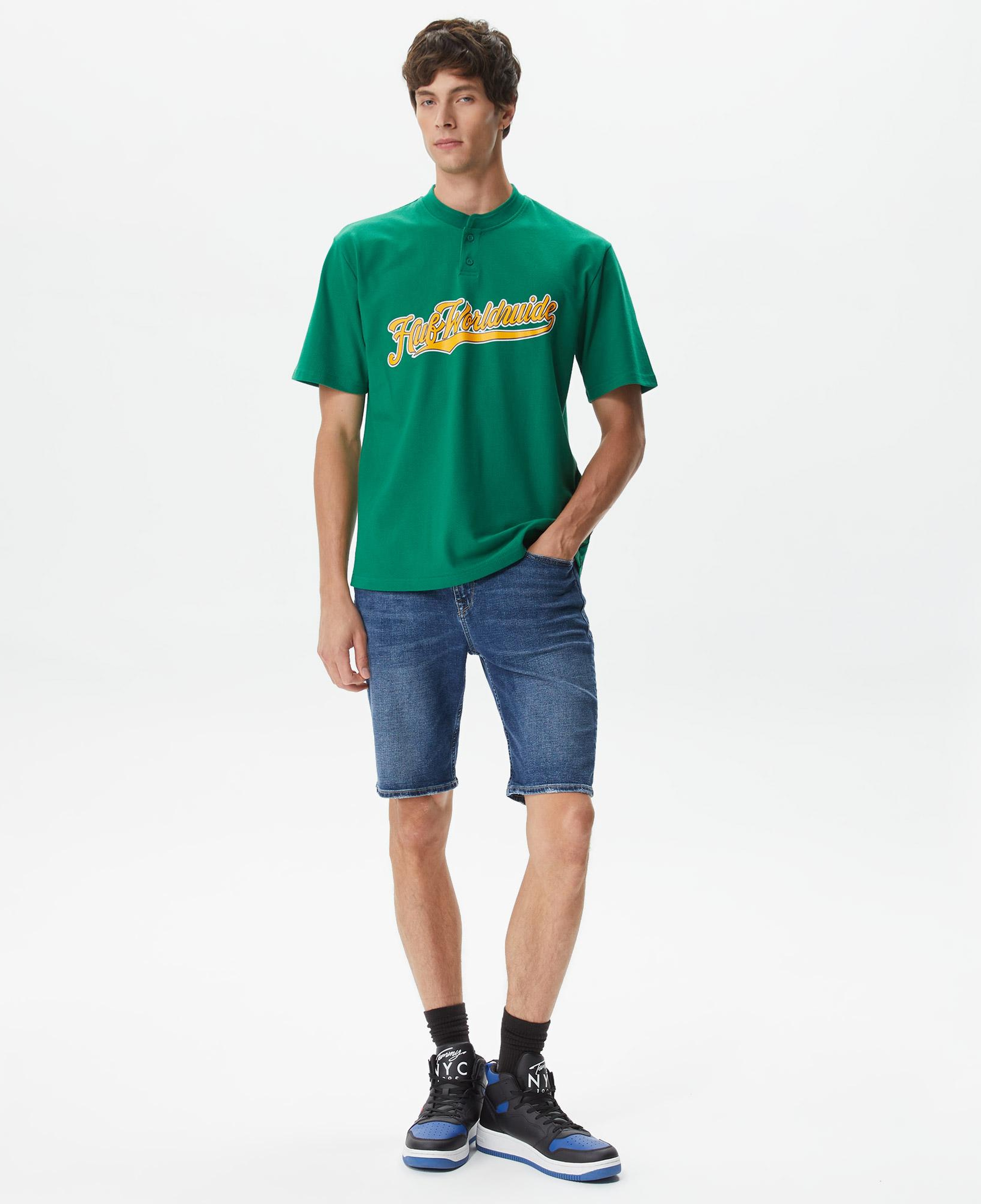 Huf Harlan Baseball Henley Erkek Yeşil T-Shirt