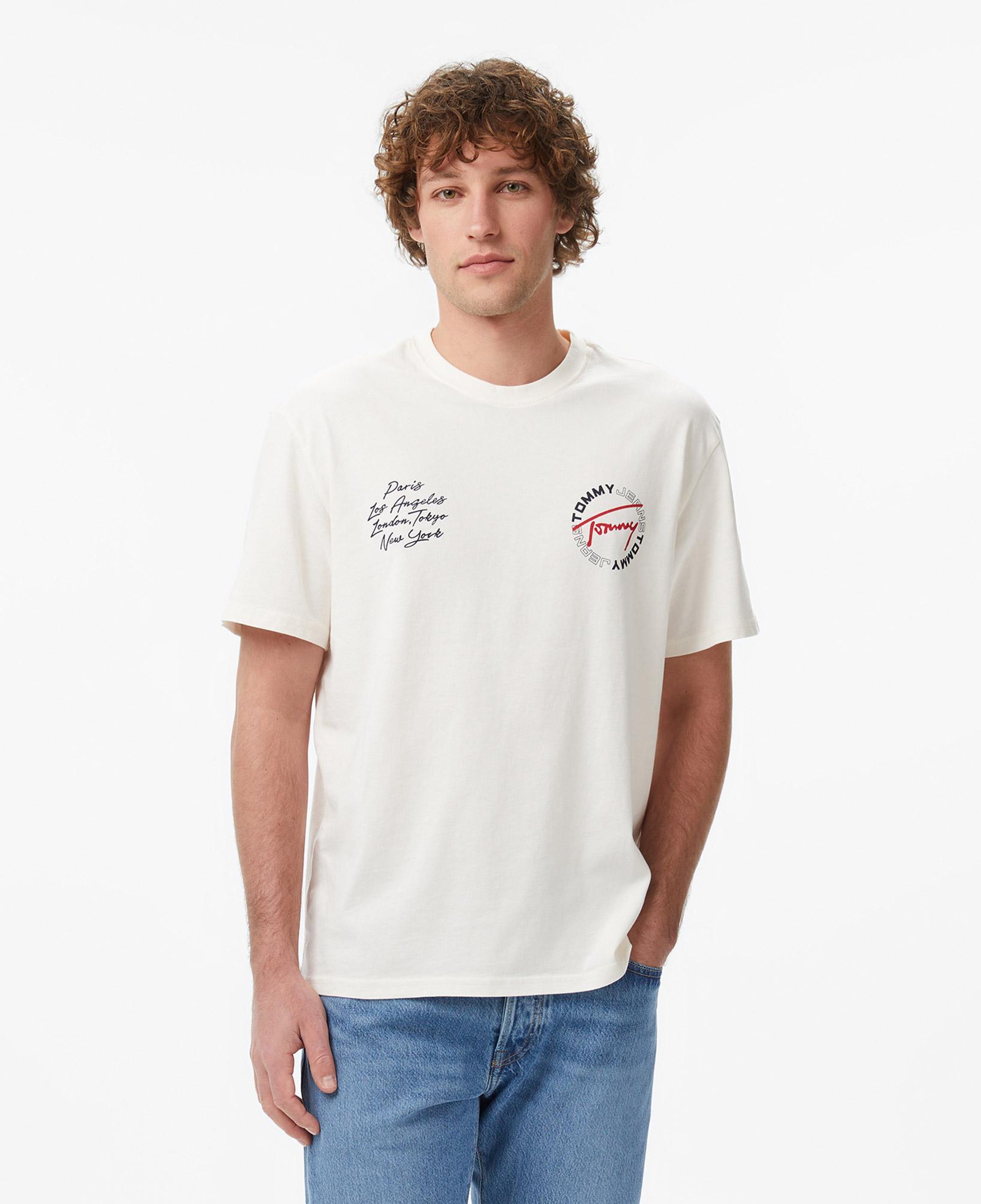 Tommy Hilfiger Relaxed Sign Circle Erkek Beyaz T-Shirt