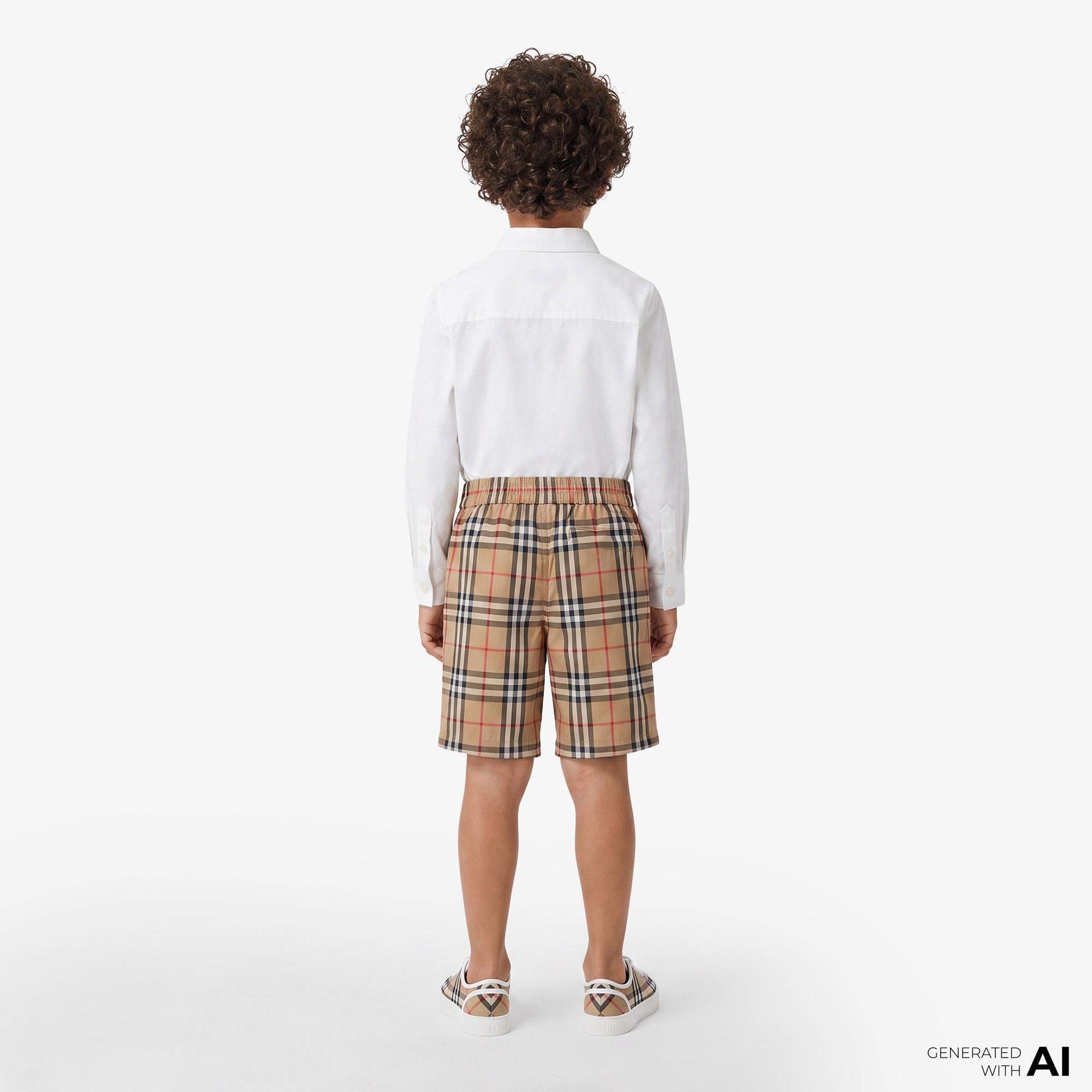 Burberry Check Pamuk Çocuk Bej Şort