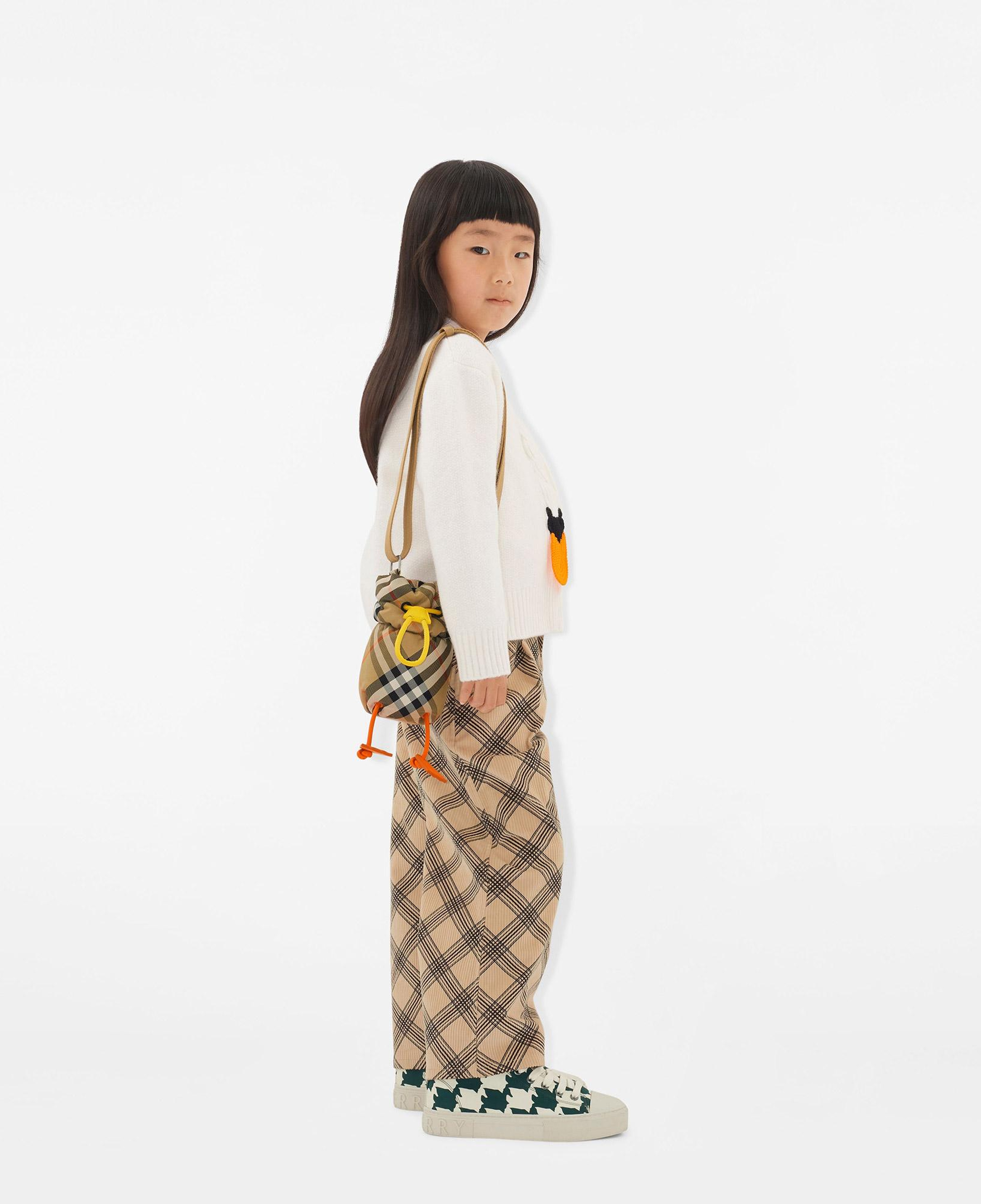 Burberry Duck Check Nylon Çocuk Bej Omuz Çantası