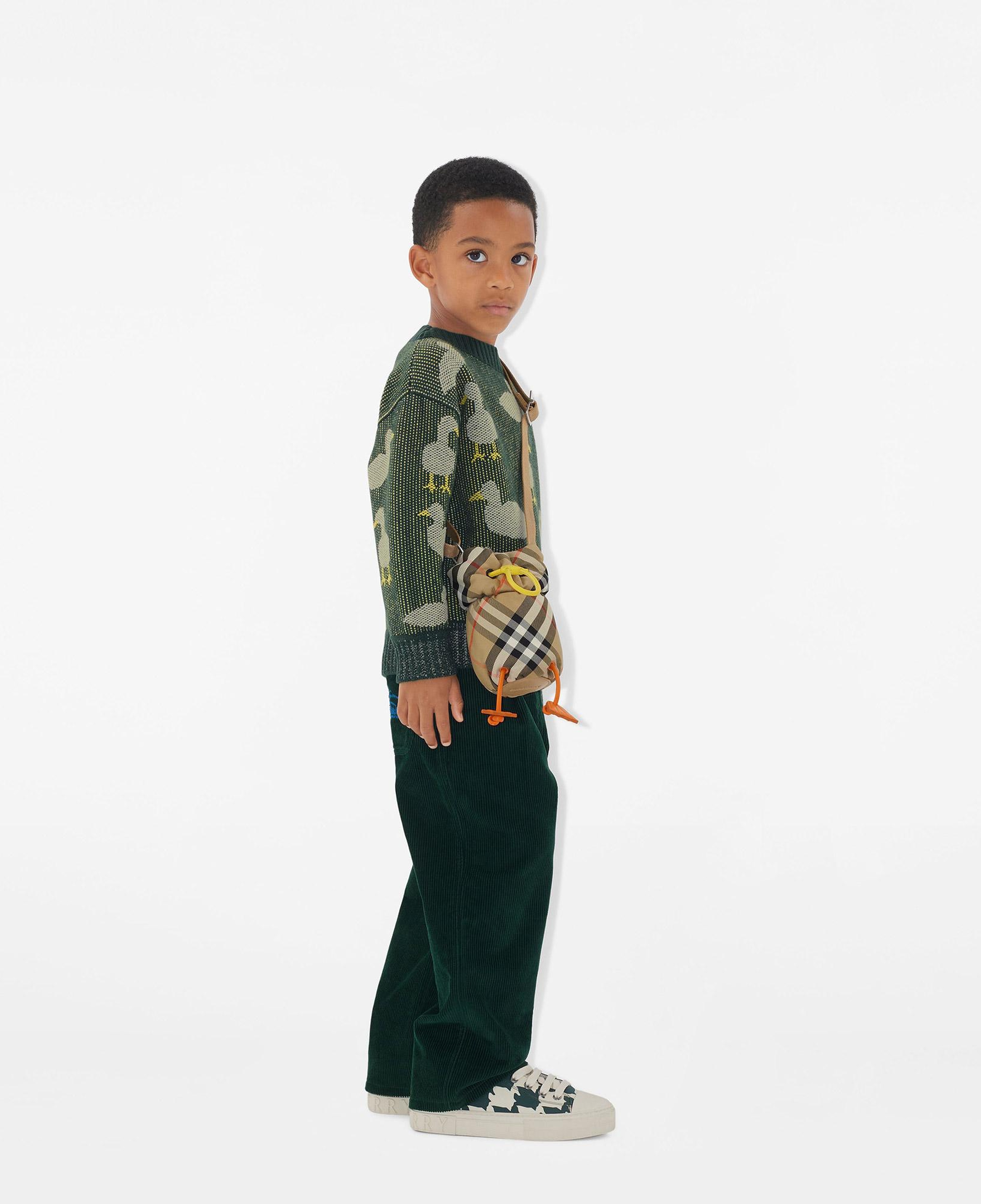 Burberry Duck Check Nylon Çocuk Bej Omuz Çantası