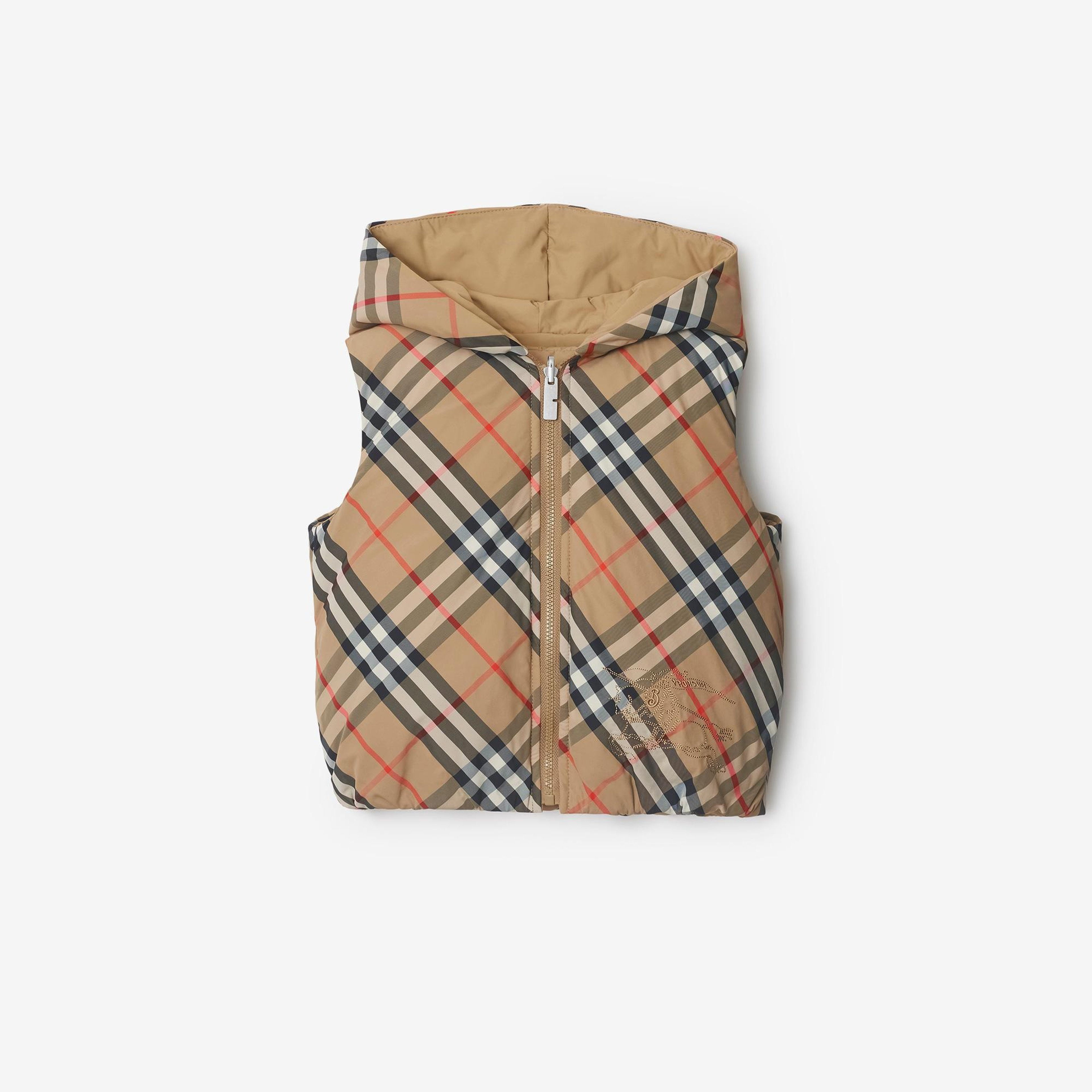 Burberry Axel Gilet Reversible Nylon Padded Gilet Çocuk Bej Yelek