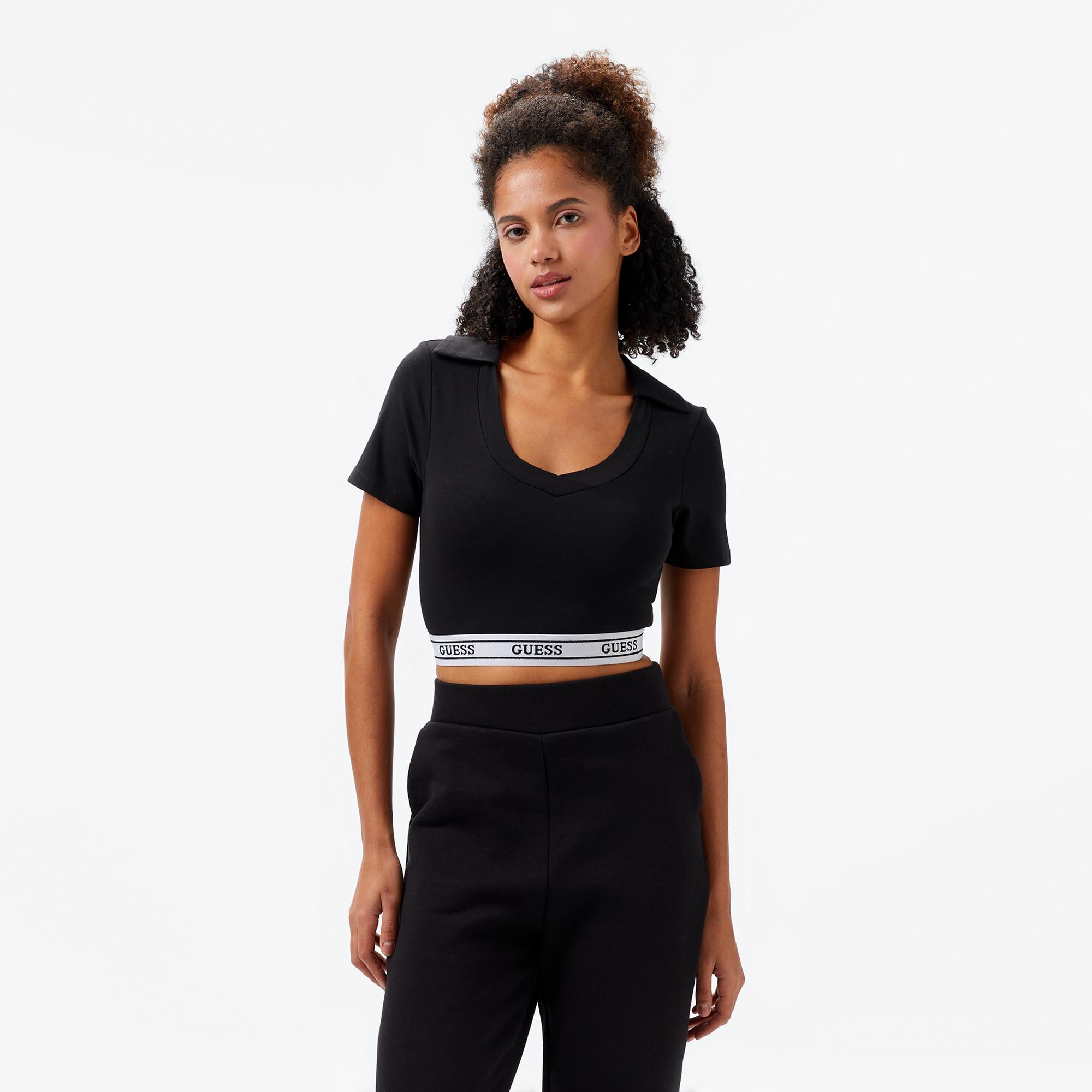 Guess New Aline Modal Kadın Siyah T-Shirt