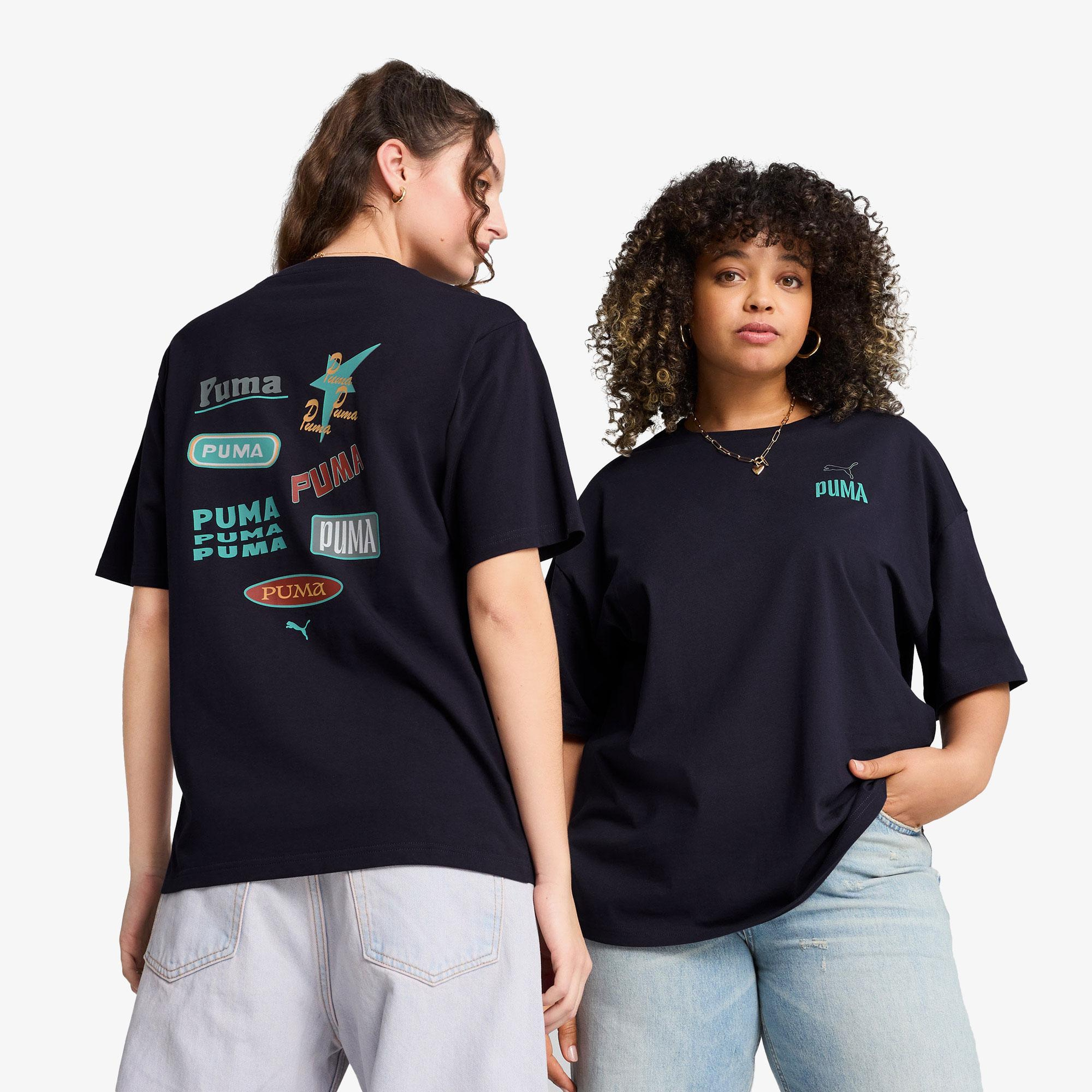 Puma Wardrobe Ess Graphic Kadın Lacivert T-Shirt