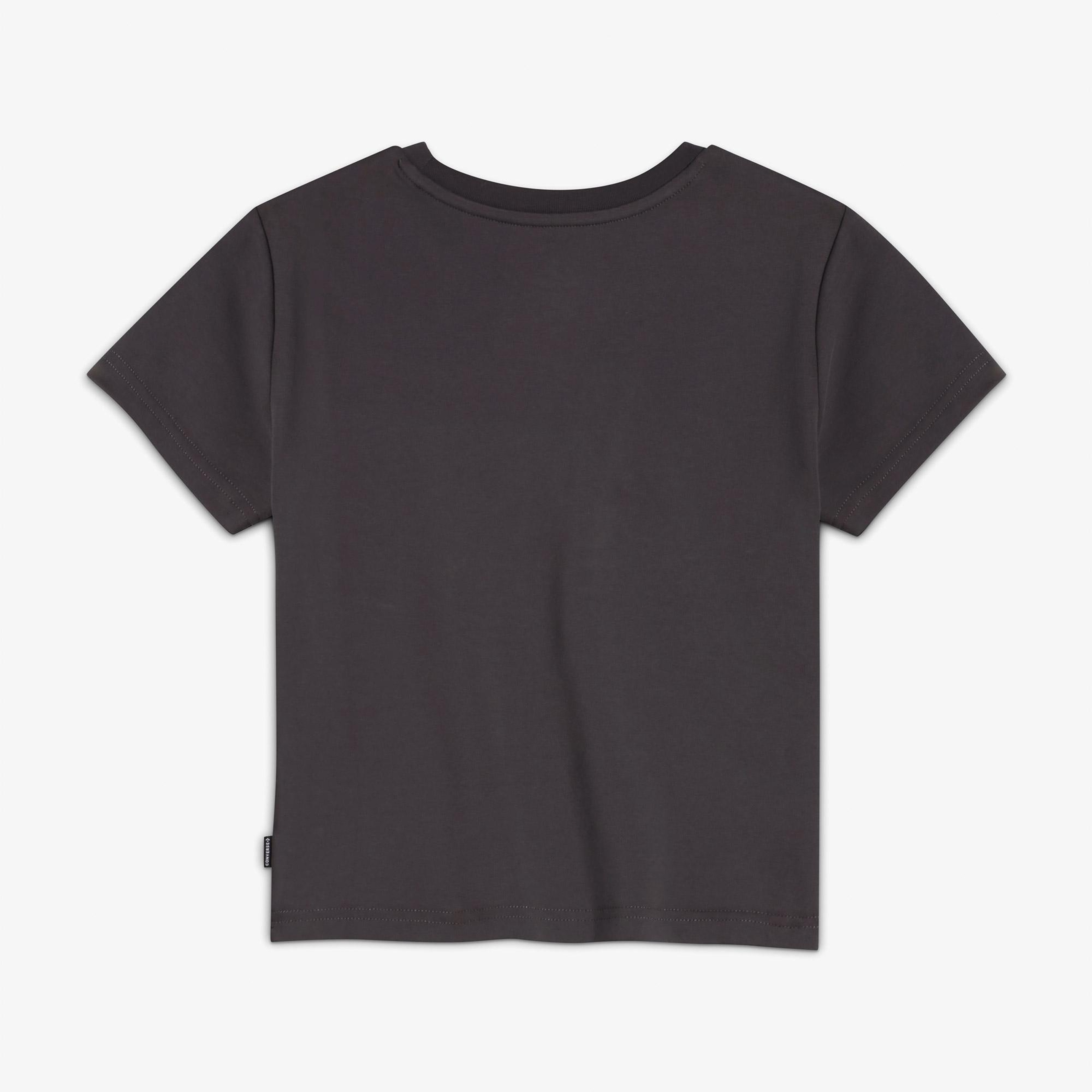 Converse Classic Kadın Slim Fit Baskılı Siyah T-Shirt