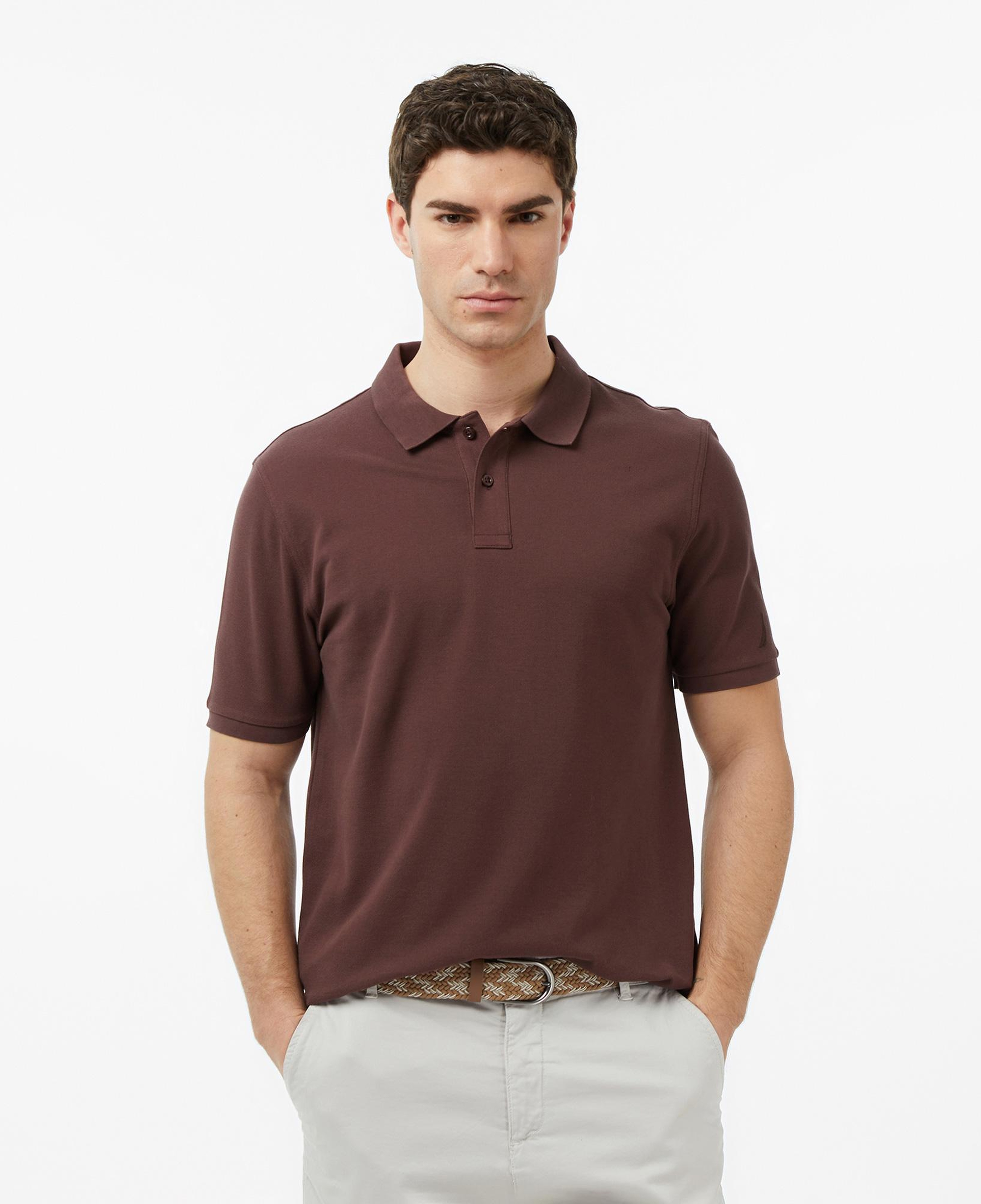 Nautica Erkek Kahverengi Regular Fit Polo Yaka T-Shirt