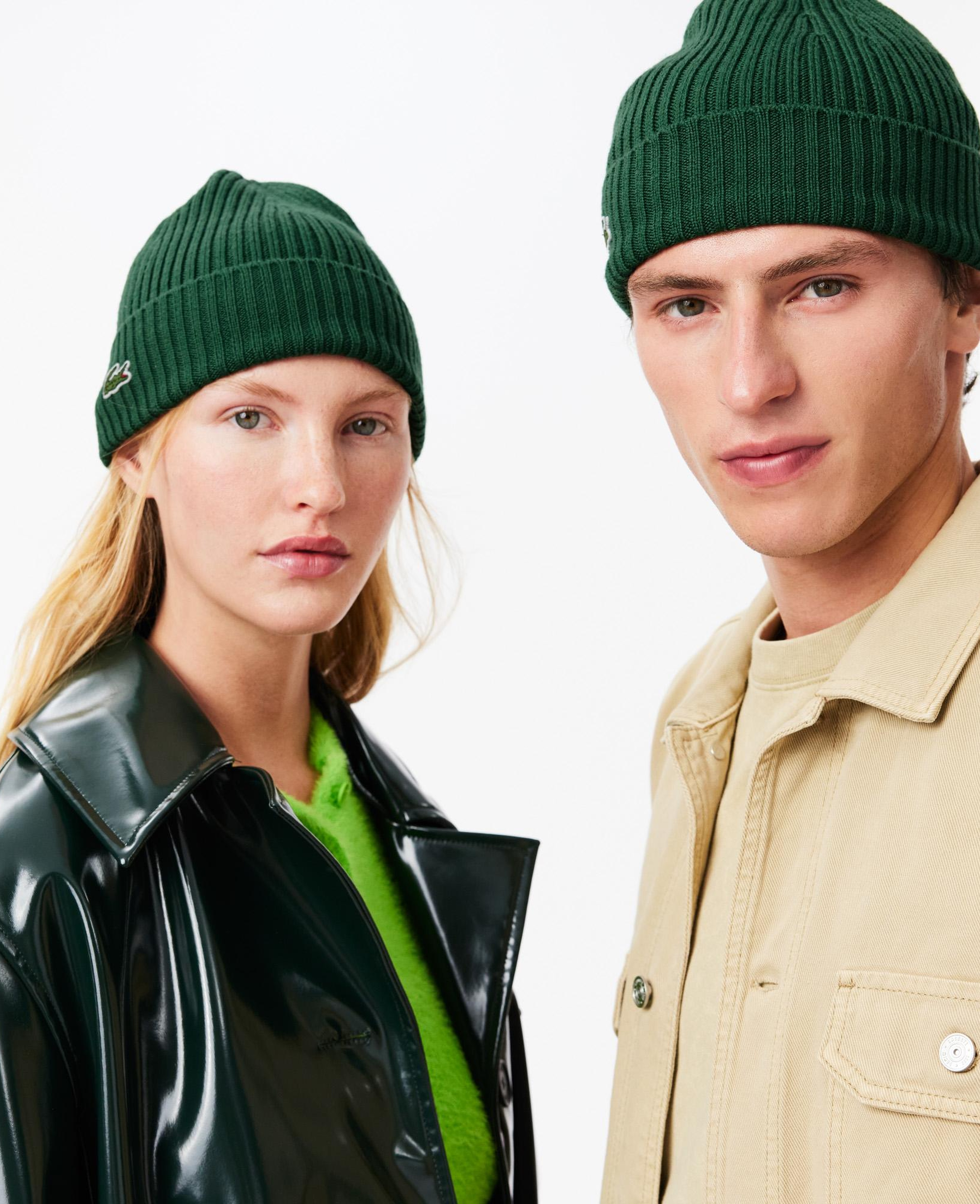 Unisex Yün Koyu Yeşil Bere
