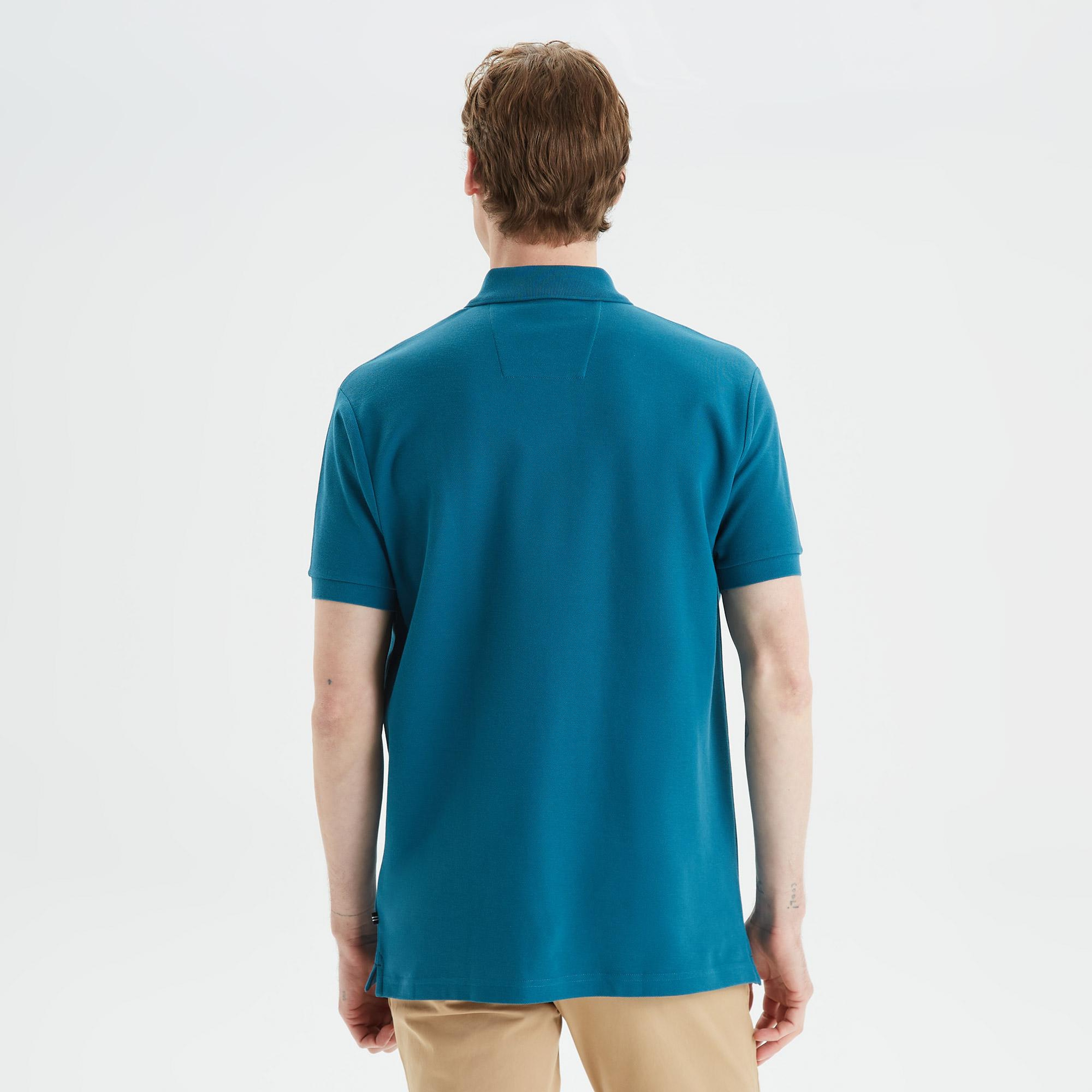 Nautica Erkek Mavi Classic Fit Kısa Kollu Polo Yaka T-Shirt