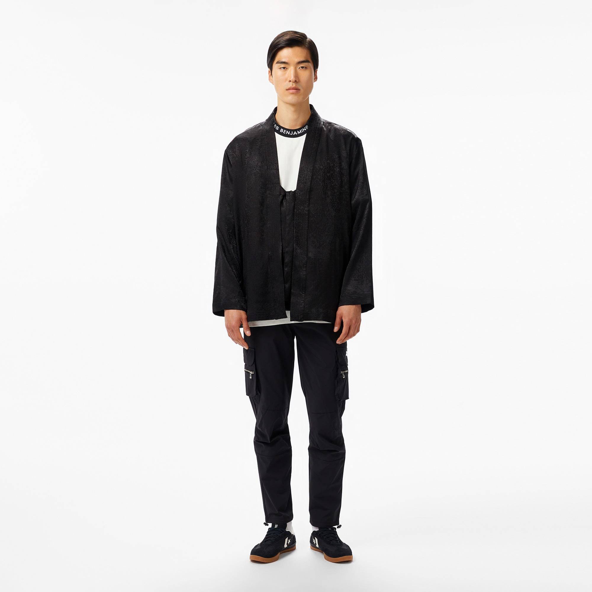 Les Benjamins Classic 401 Erkek Siyah Kimono Ceket