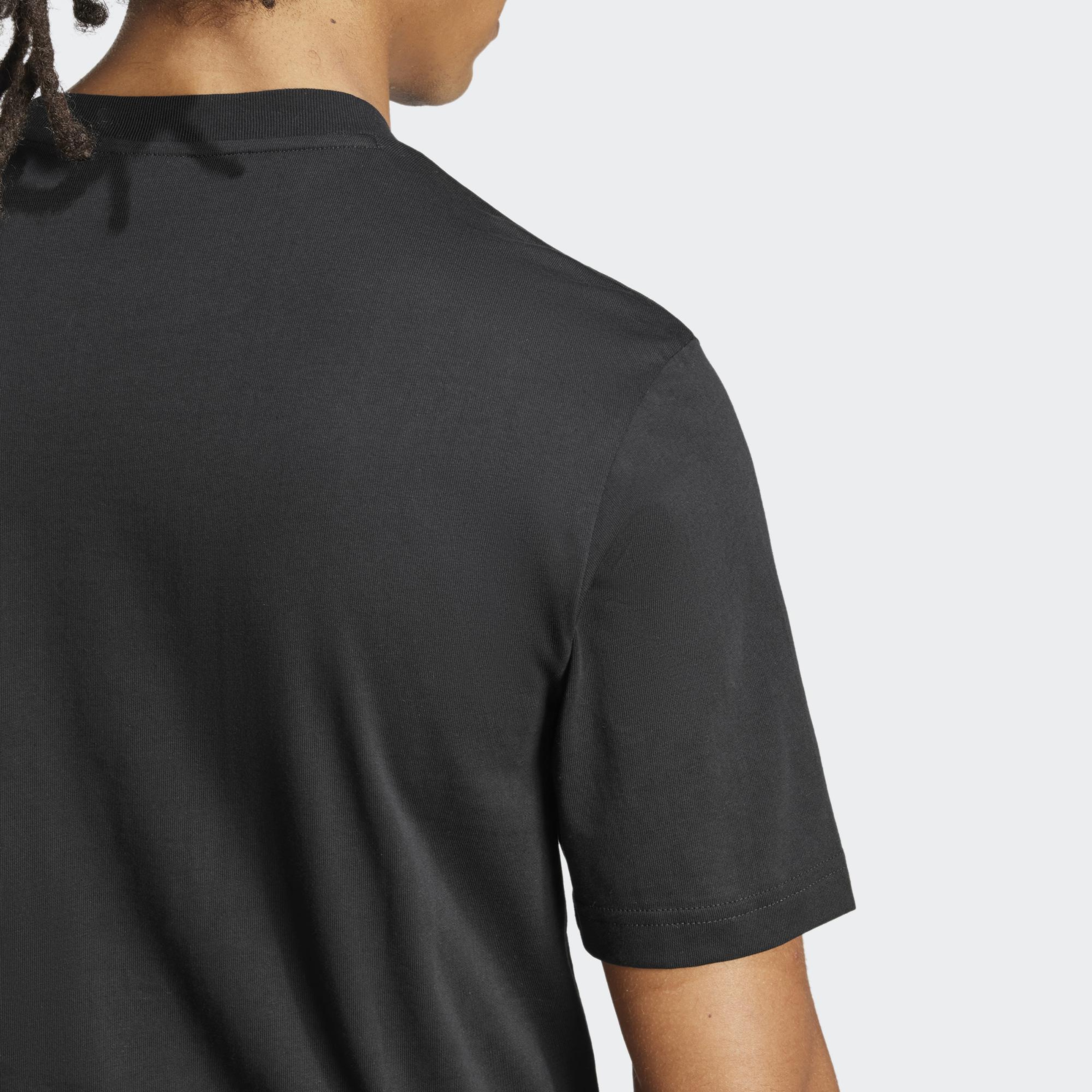adidas Essentials Small Logo Single Erkek Siyah T-Shirt