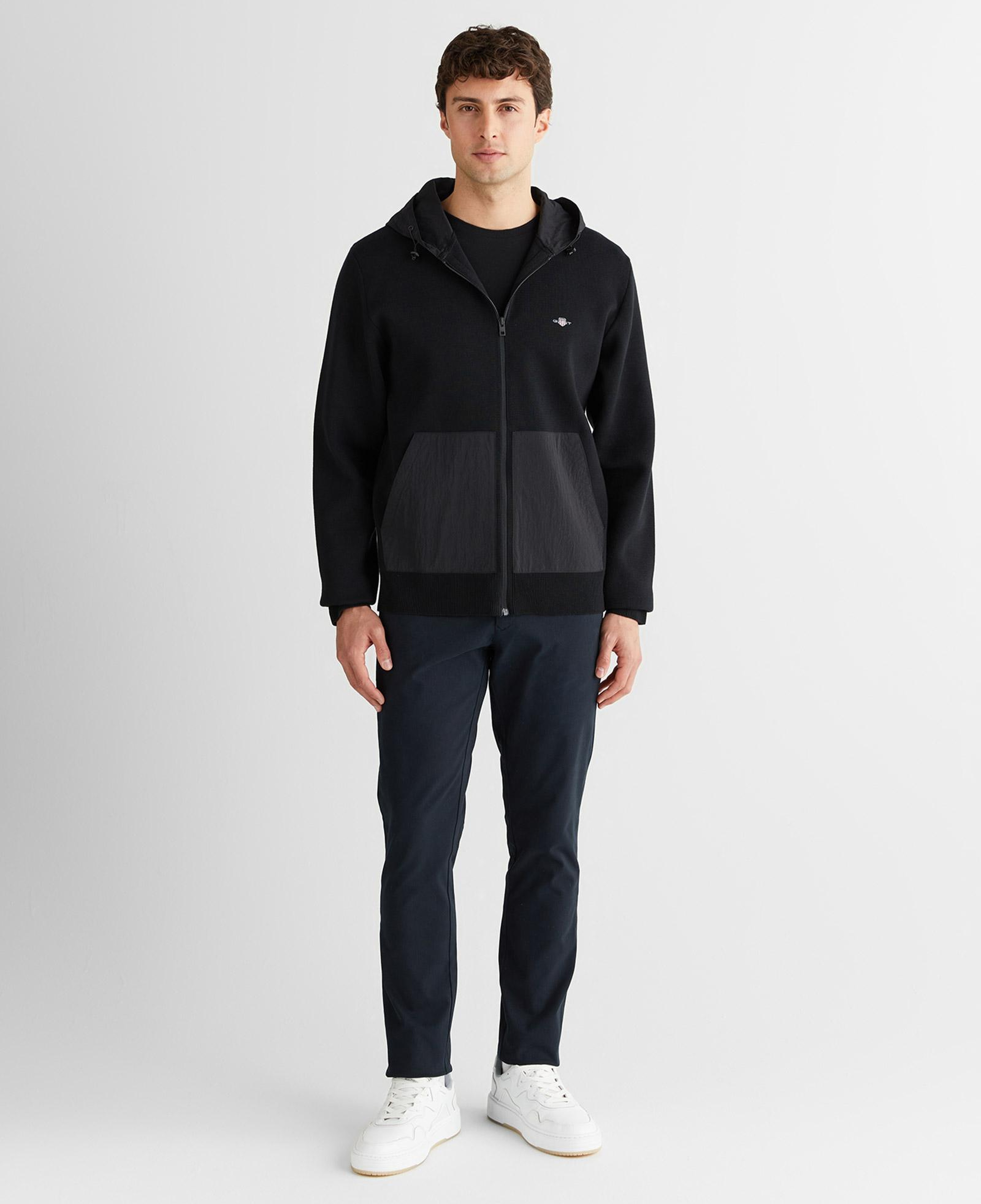 GANT Erkek Siyah Regular Fit Fermuarlı Triko