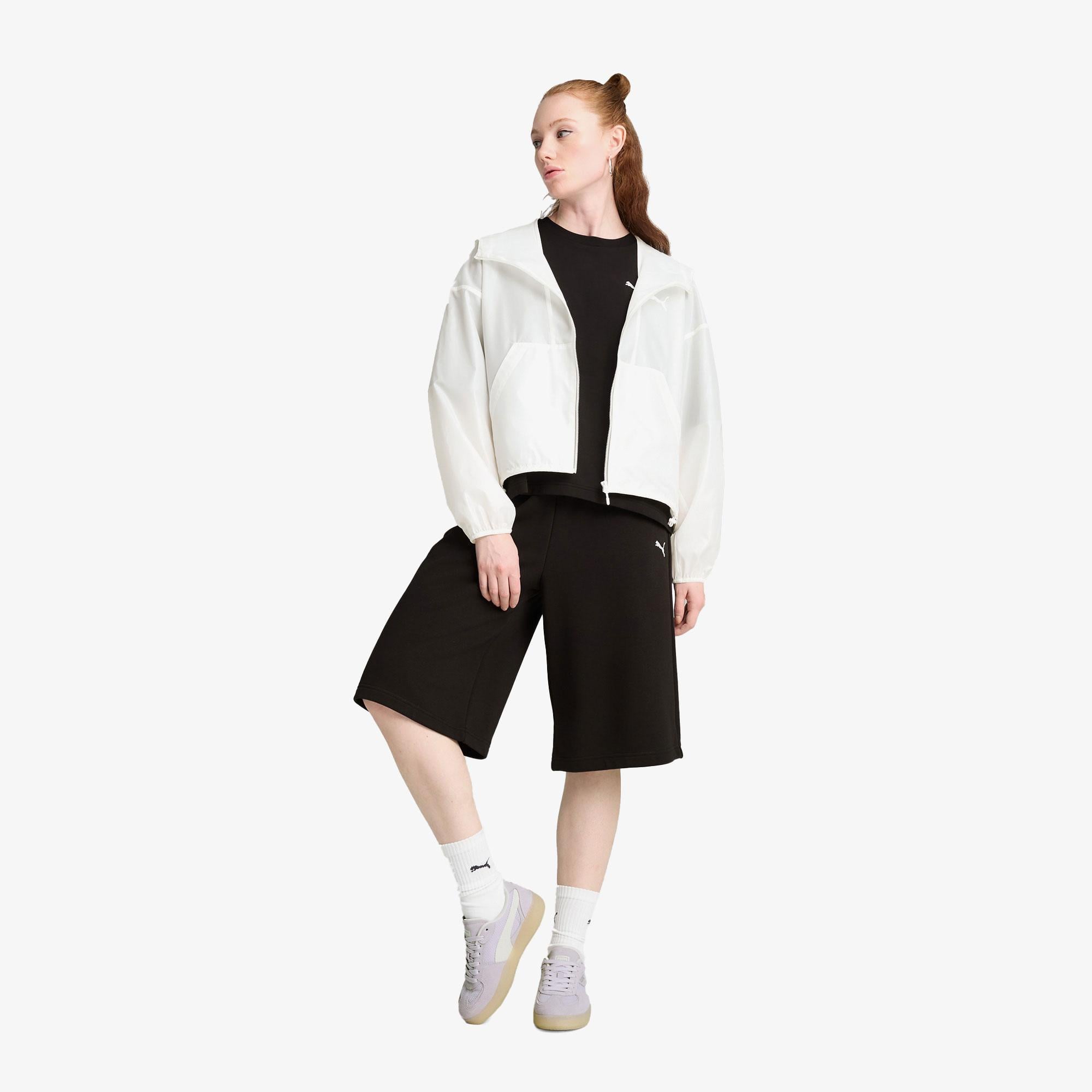 Puma Wardrobe Essentials Oversized Kadın Beyaz Rüzgarlık