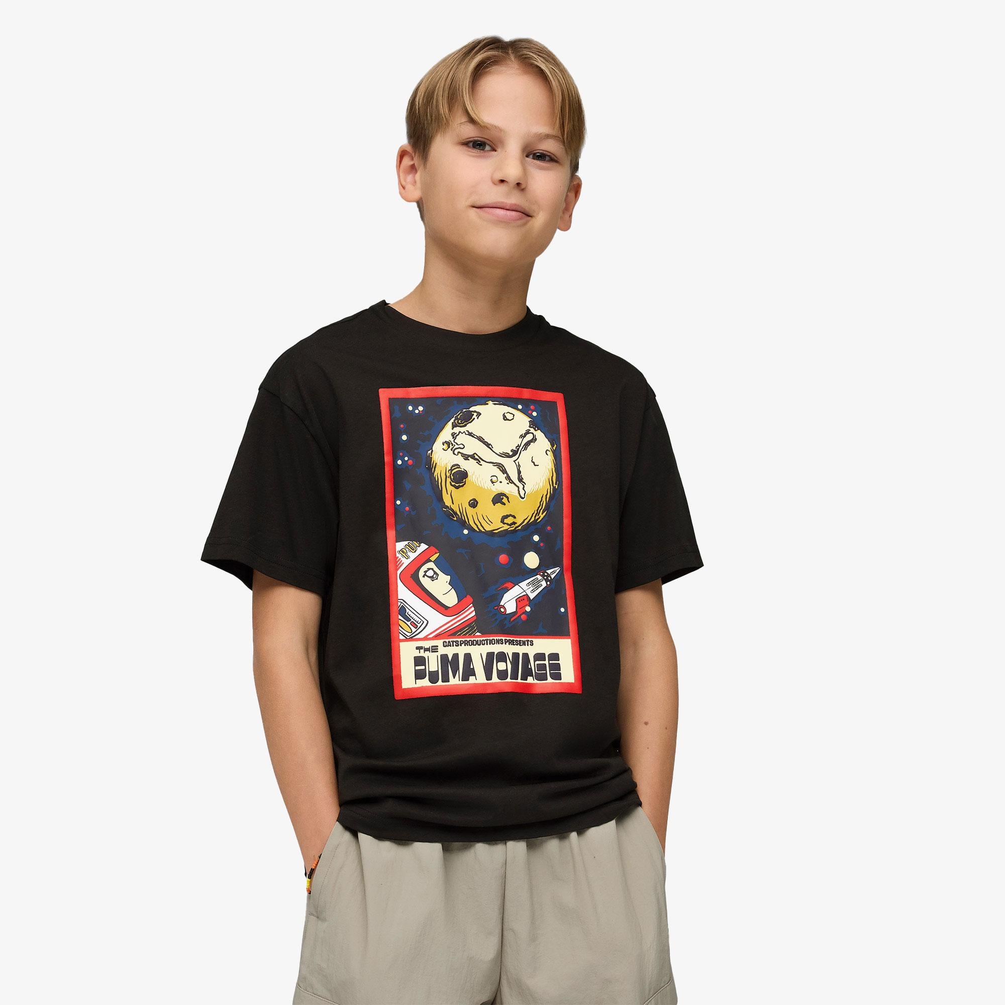 Puma Graphic Çocuk Siyah T-Shirt