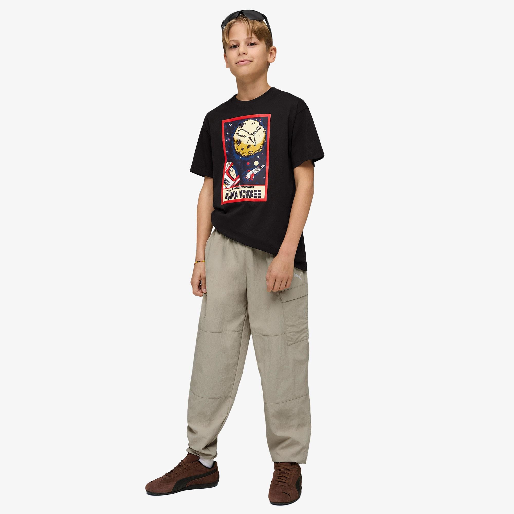 Puma Graphic Çocuk Siyah T-Shirt