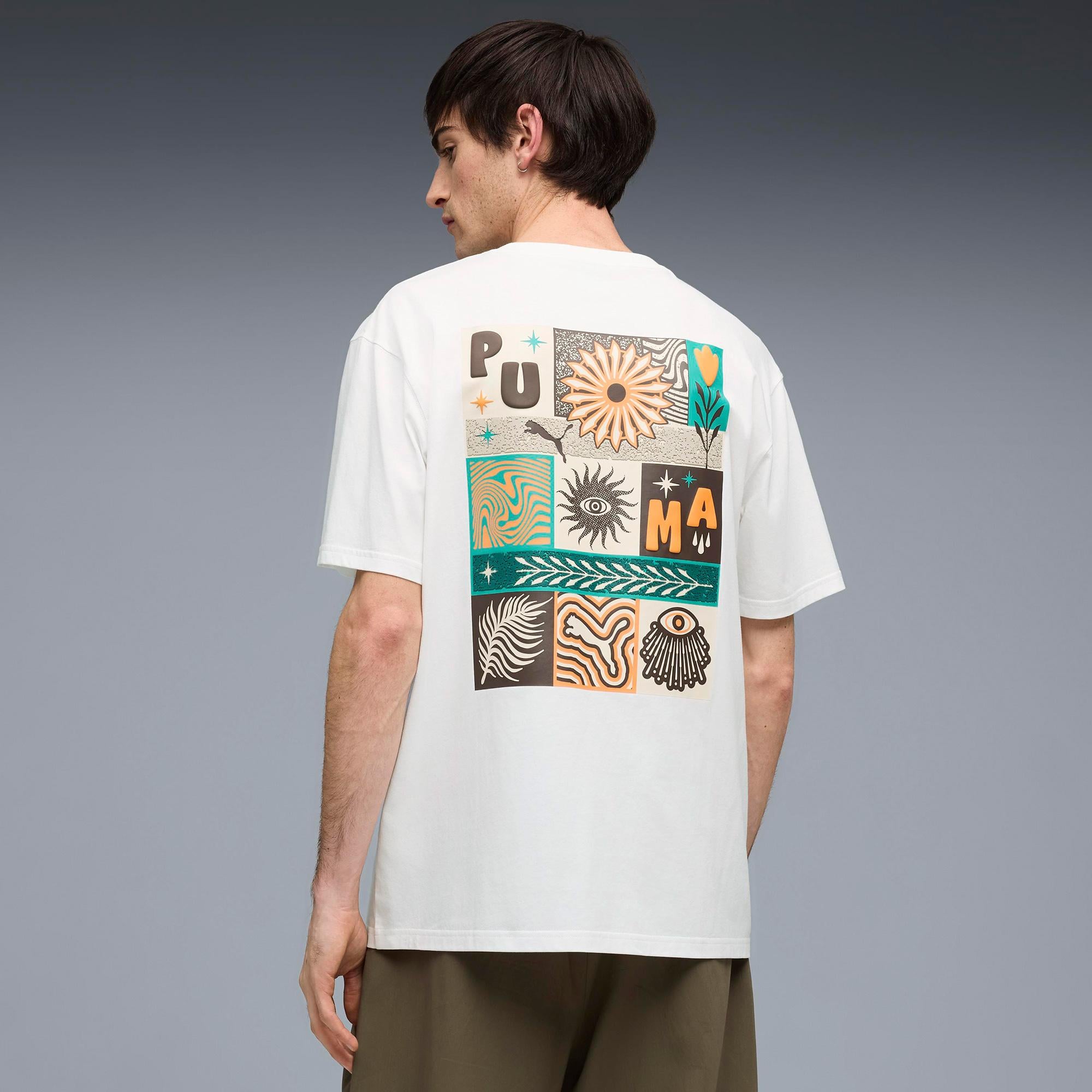 Puma Sunset Drive Relaxed Erkek Beyaz T-Shirt