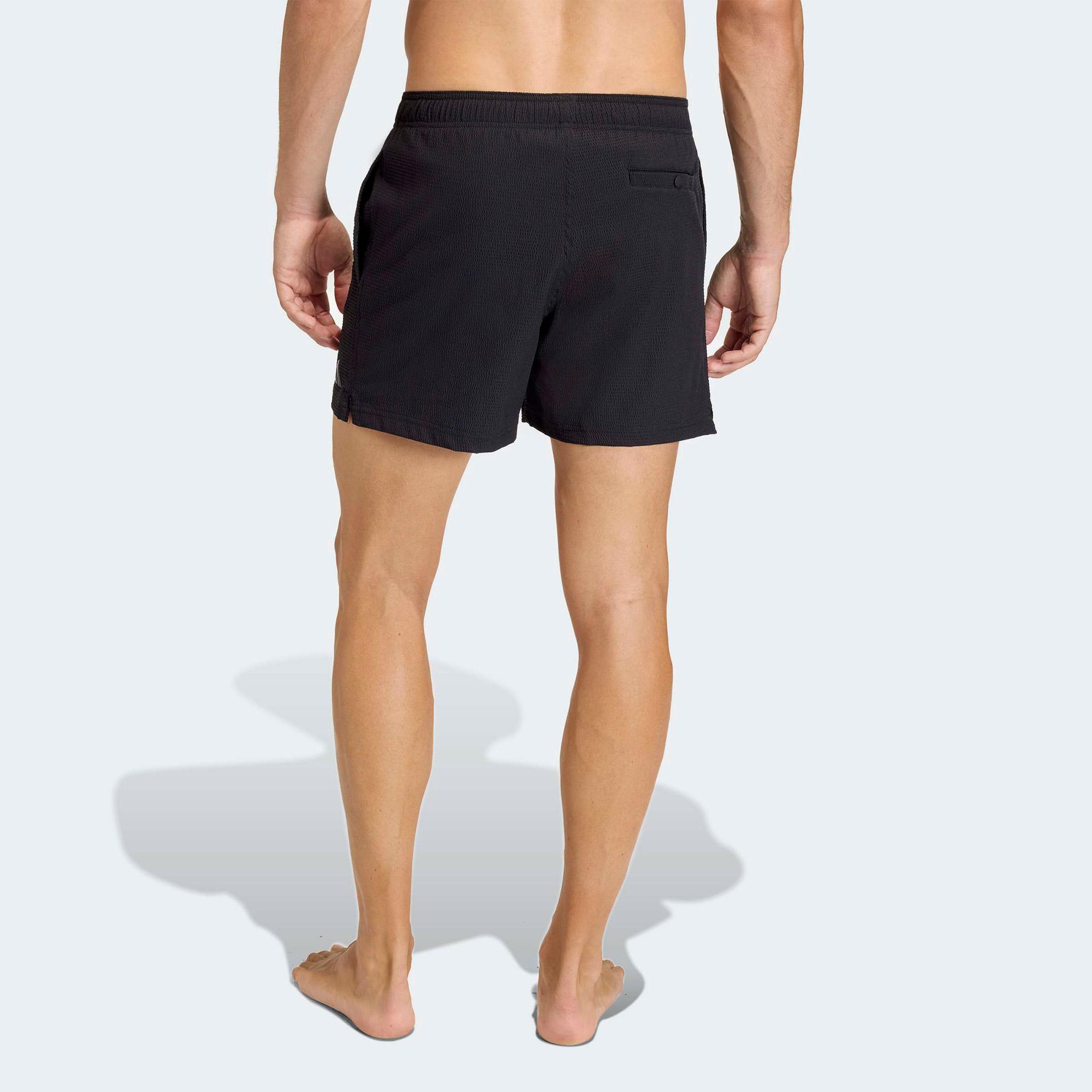 adidas Iconisea Stretch Seersucker 5 Inch Erkek Siyah Deniz Şortu