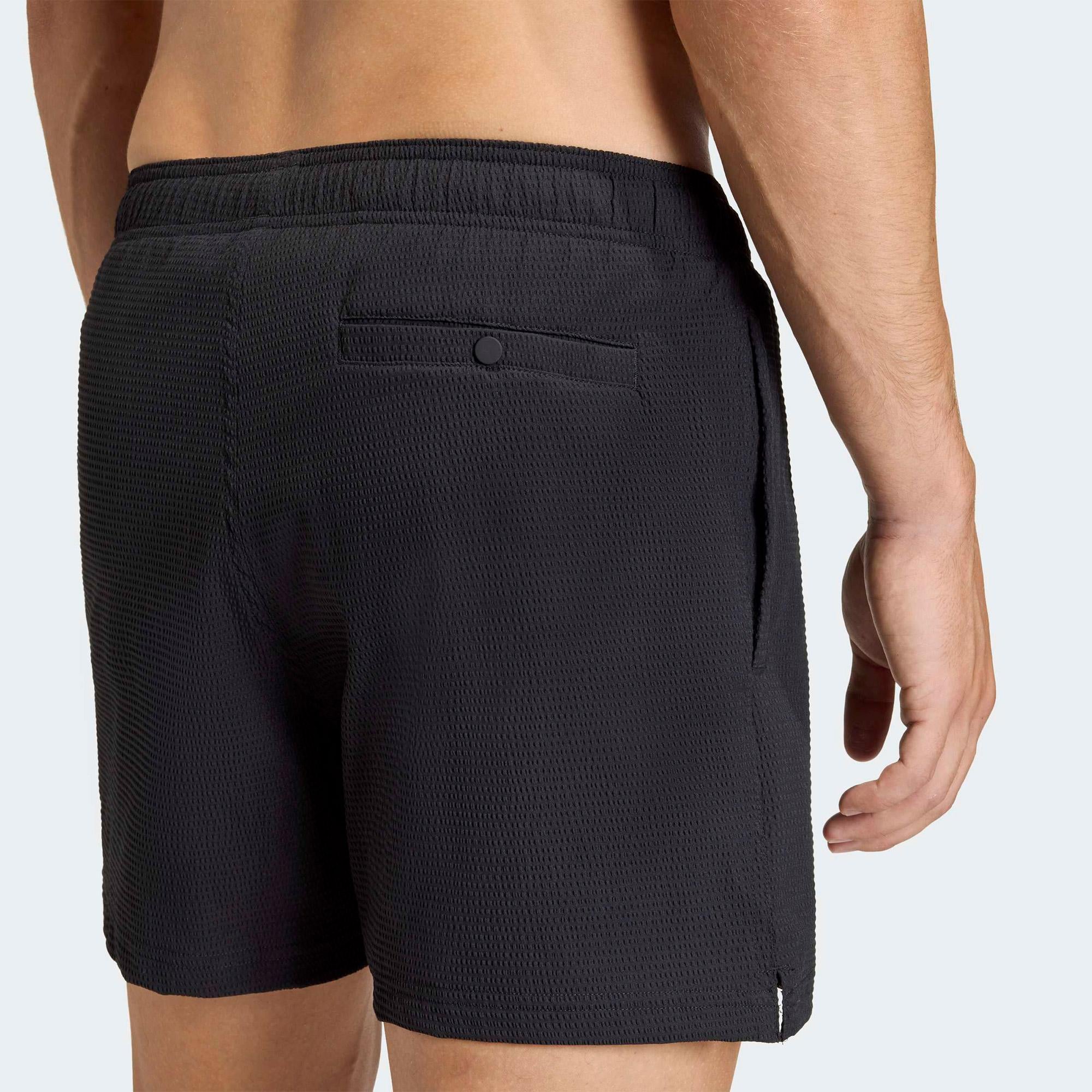 adidas Iconisea Stretch Seersucker 5 Inch Erkek Siyah Deniz Şortu