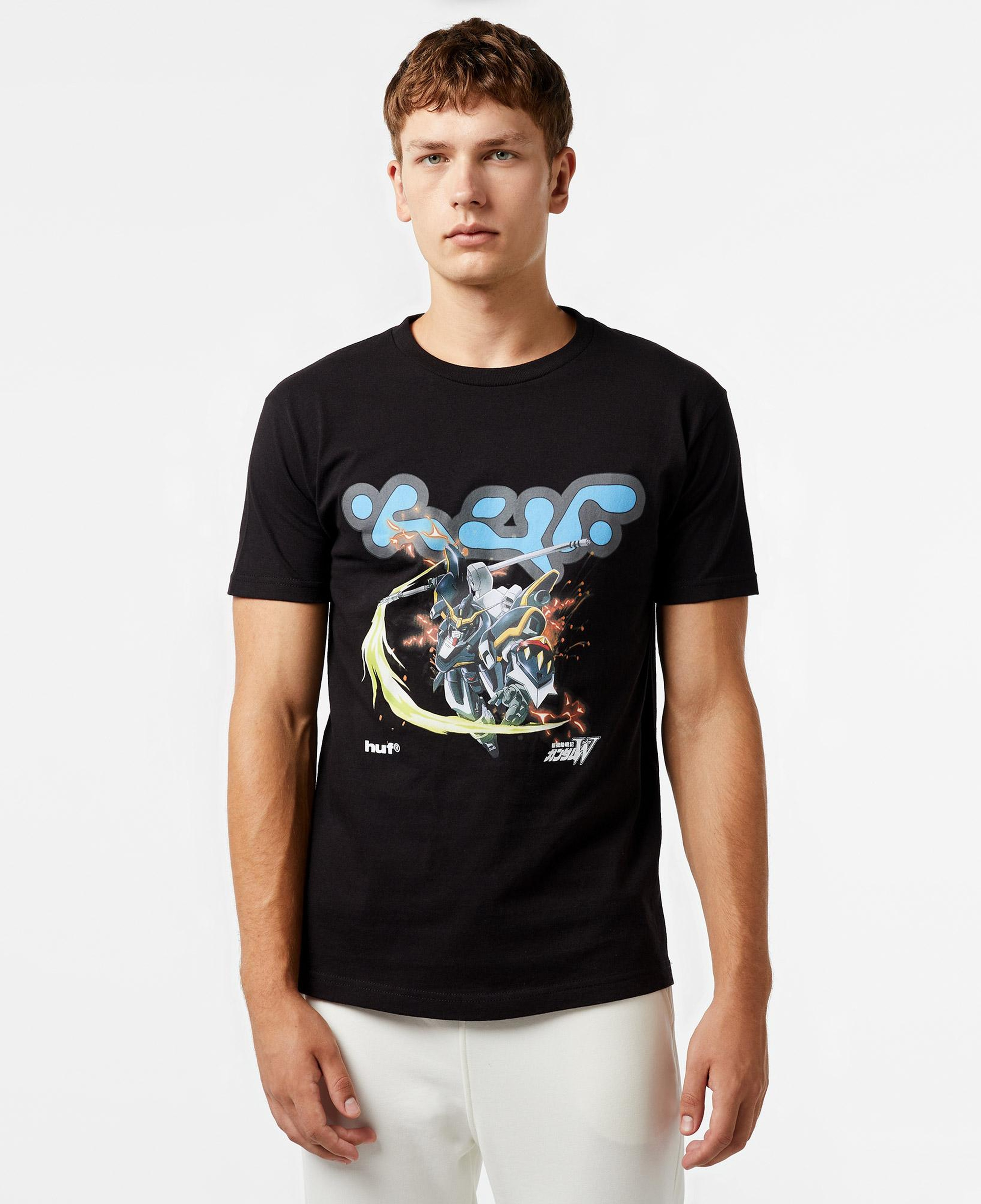 HUF x Gundam Deathscythe Erkek Siyah T-Shirt