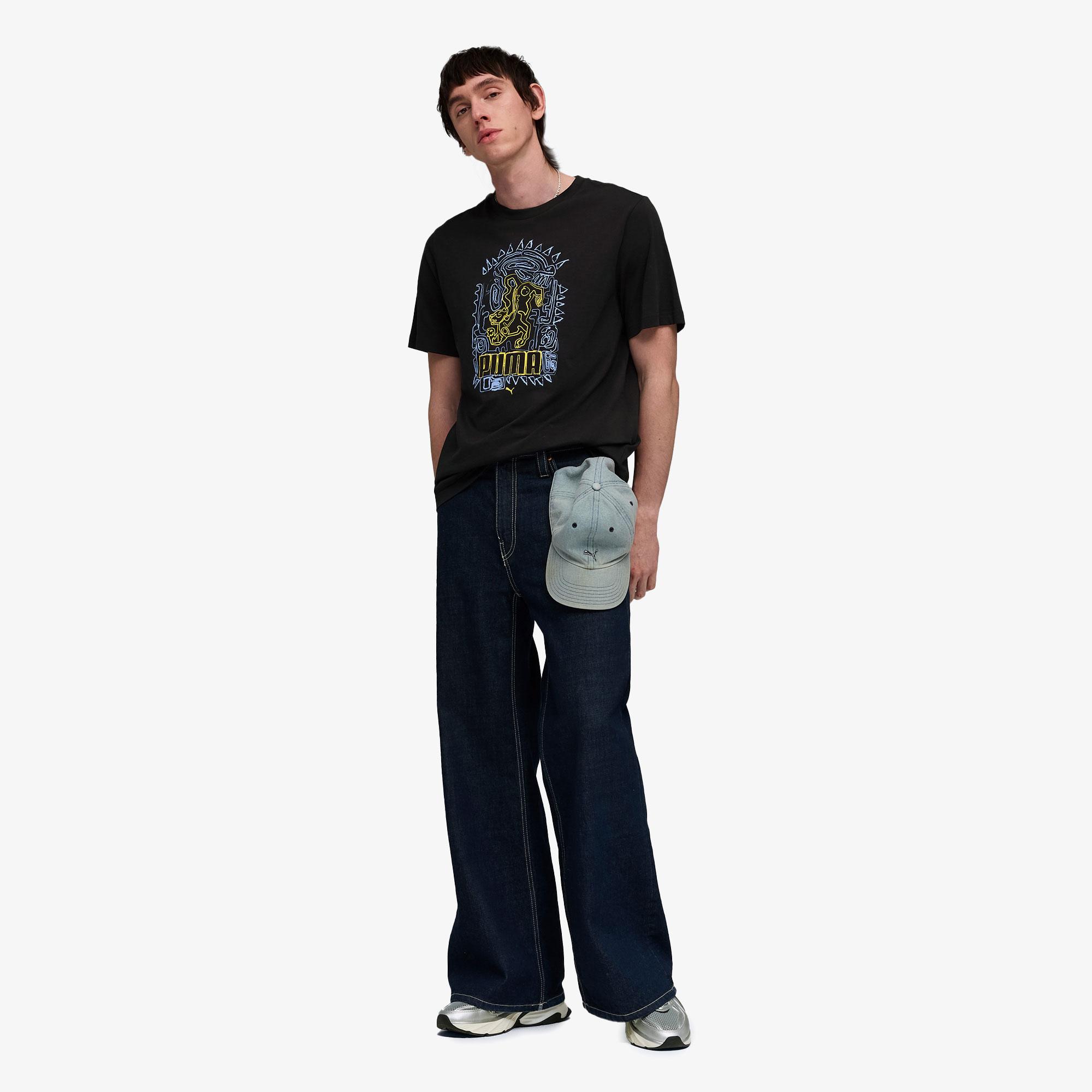 Puma Graphic  Erkek Siyah T-Shirt