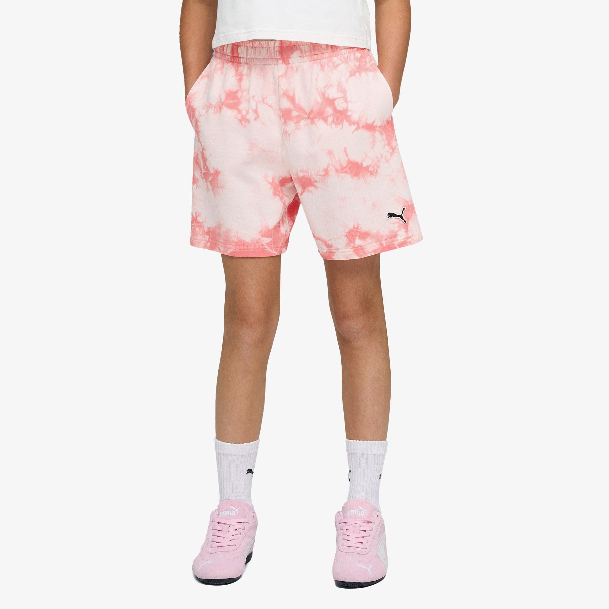 Puma Essentials Relaxed Tie-Dye Çocuk Pembe Şort