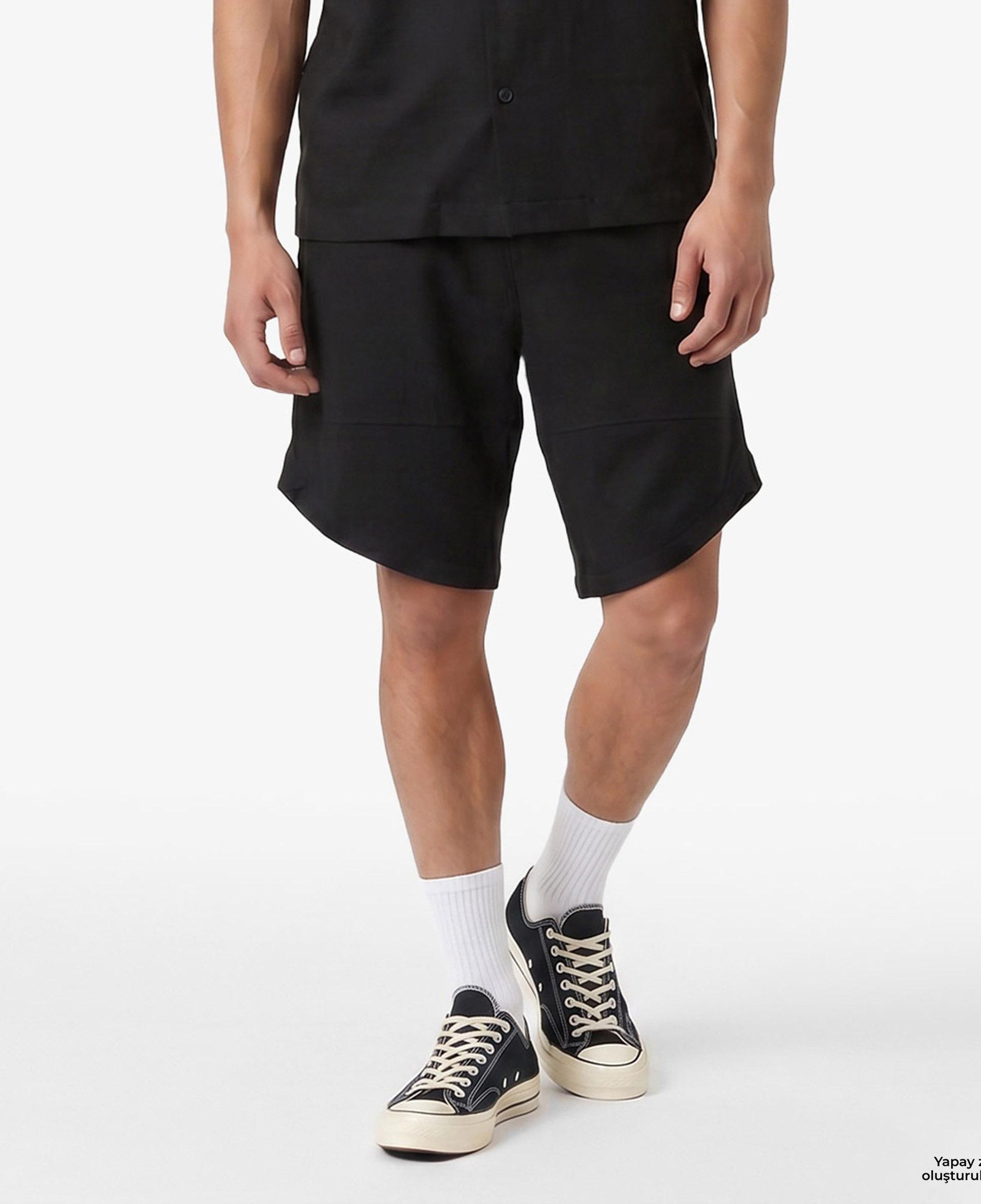 UNITED4 Regular Fit Erkek Siyah Şort