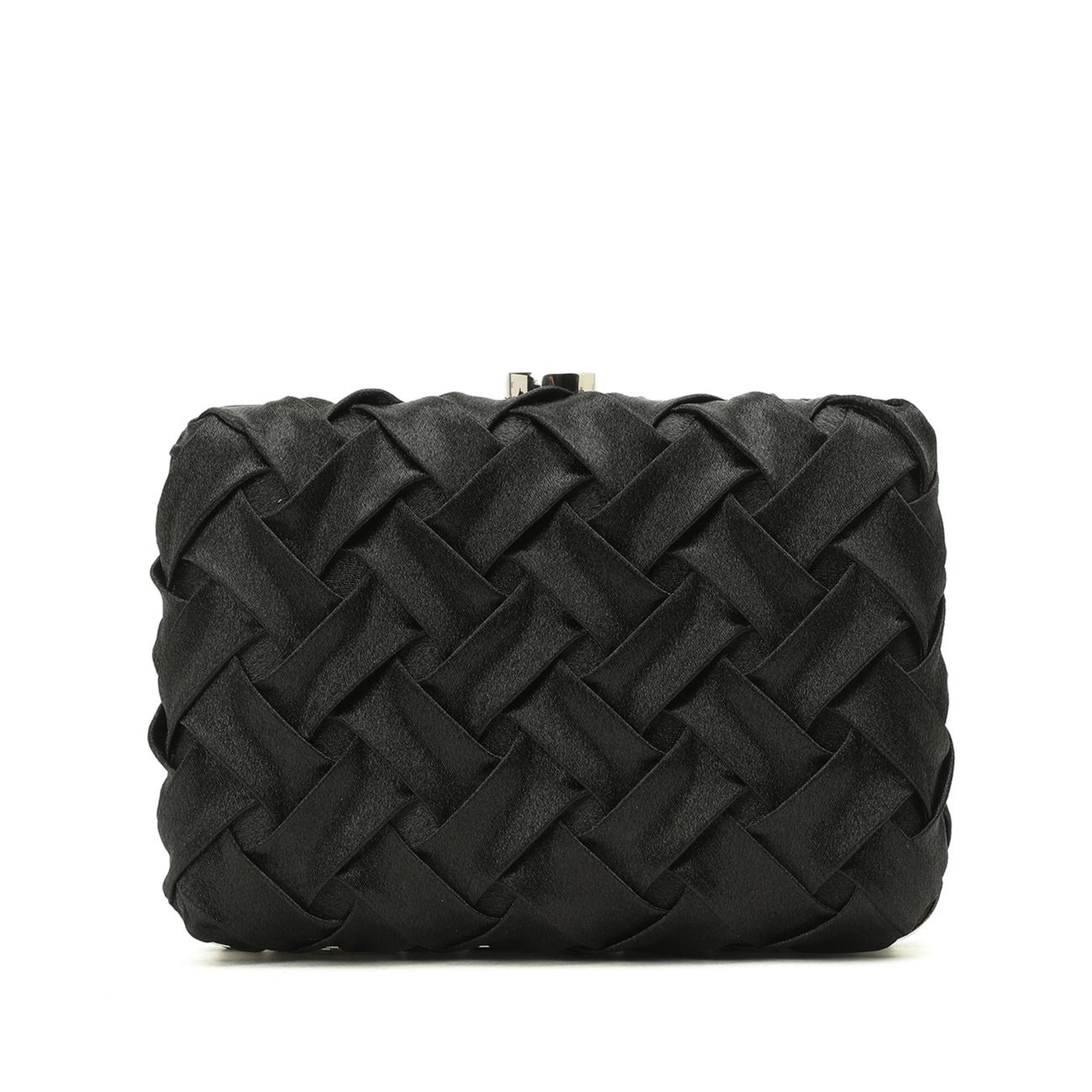Network Kadın Siyah Örgü Detaylı Clutch