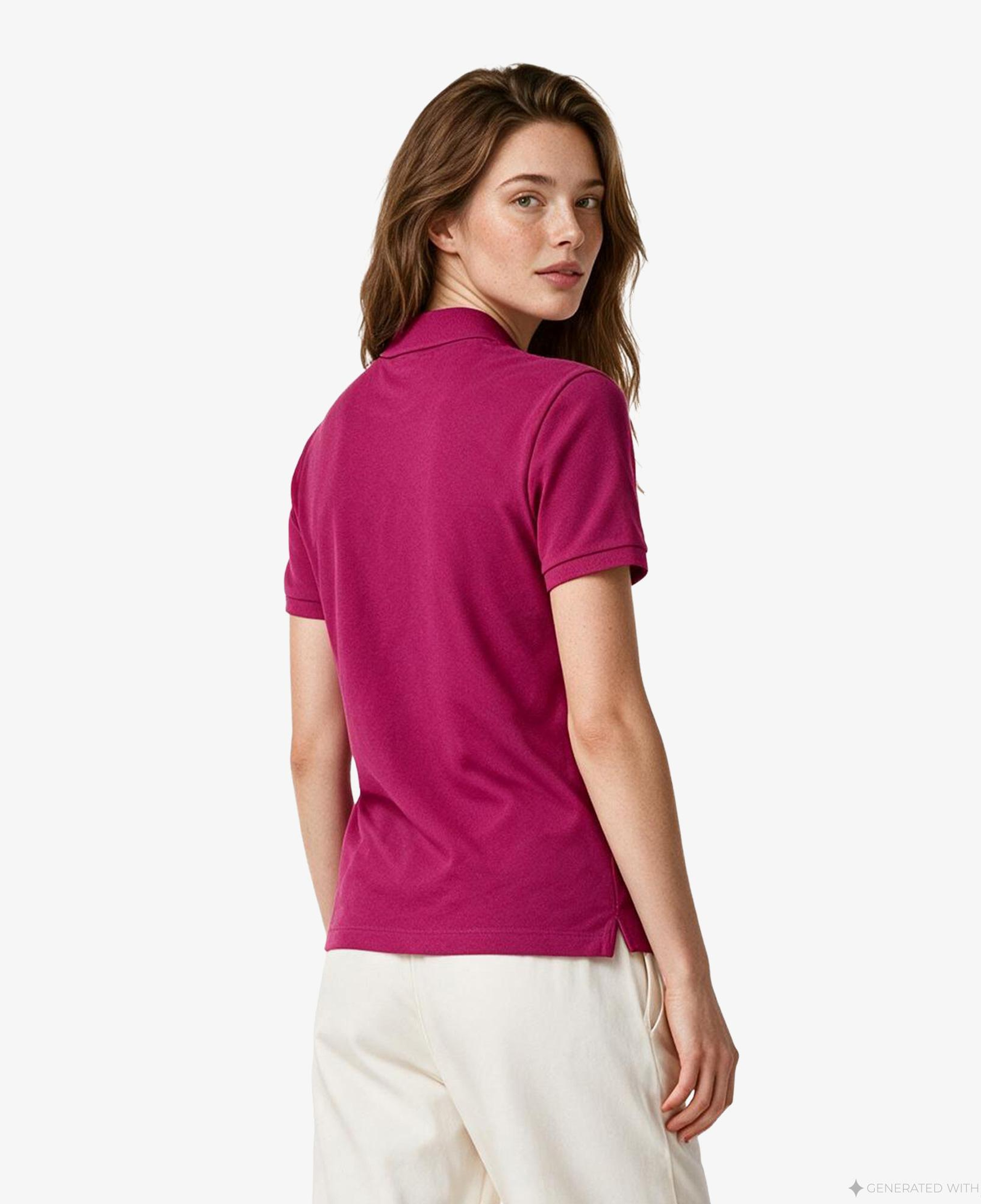L.12.D Kadın Slim Fit Pembe Polo