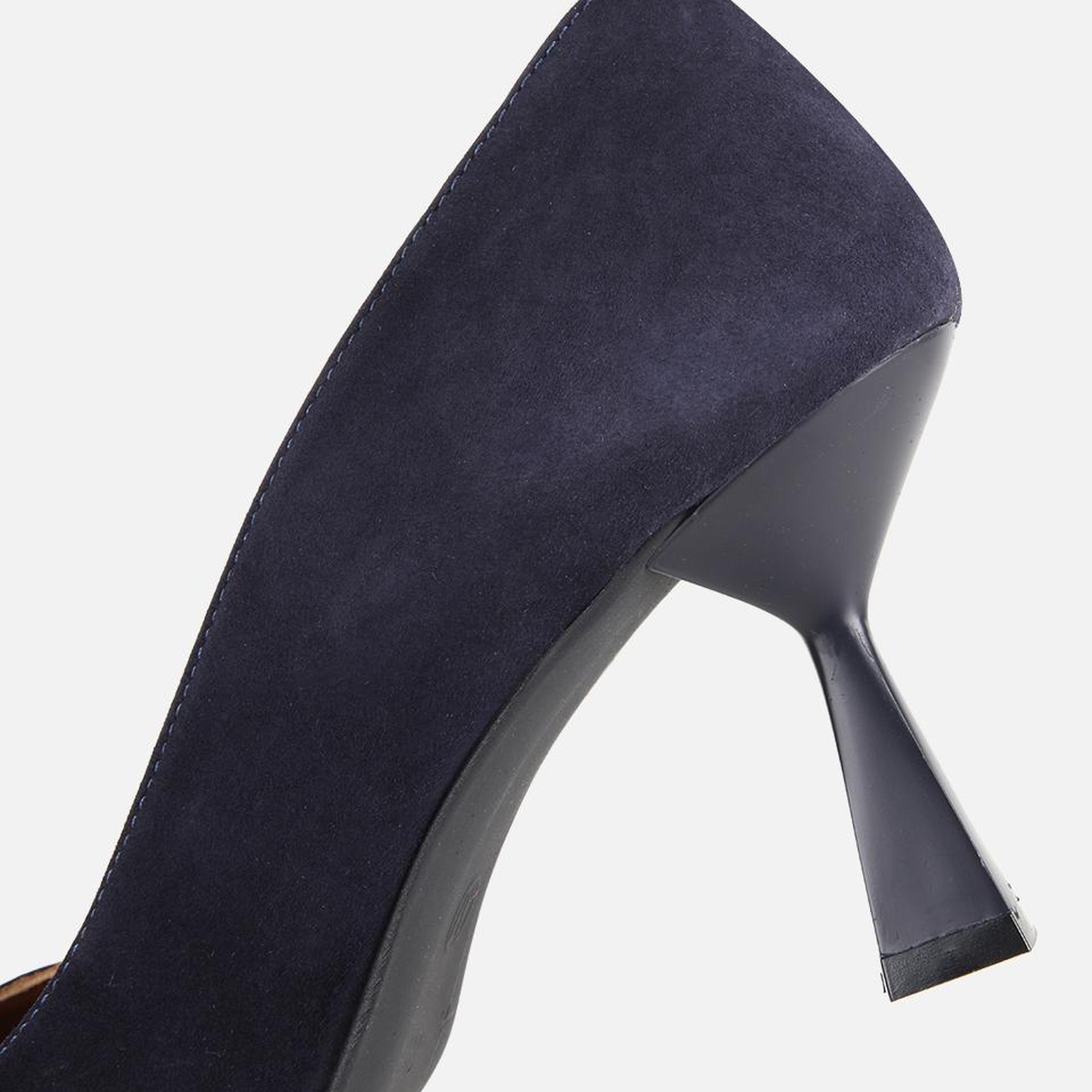 Kadın Süet Deri Lacivert Klasik İnce Topuklu Stiletto