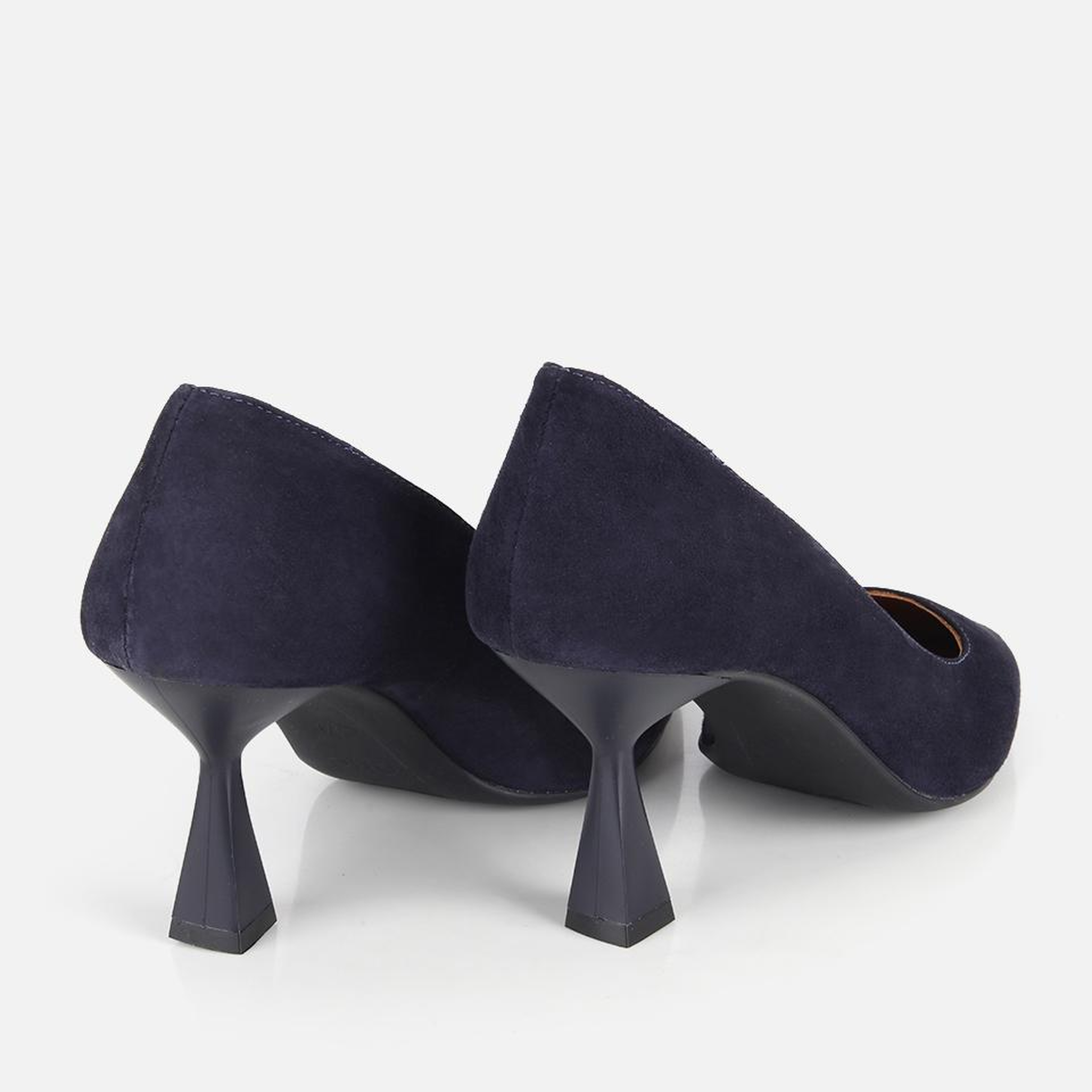 Kadın Süet Deri Lacivert Klasik İnce Topuklu Stiletto
