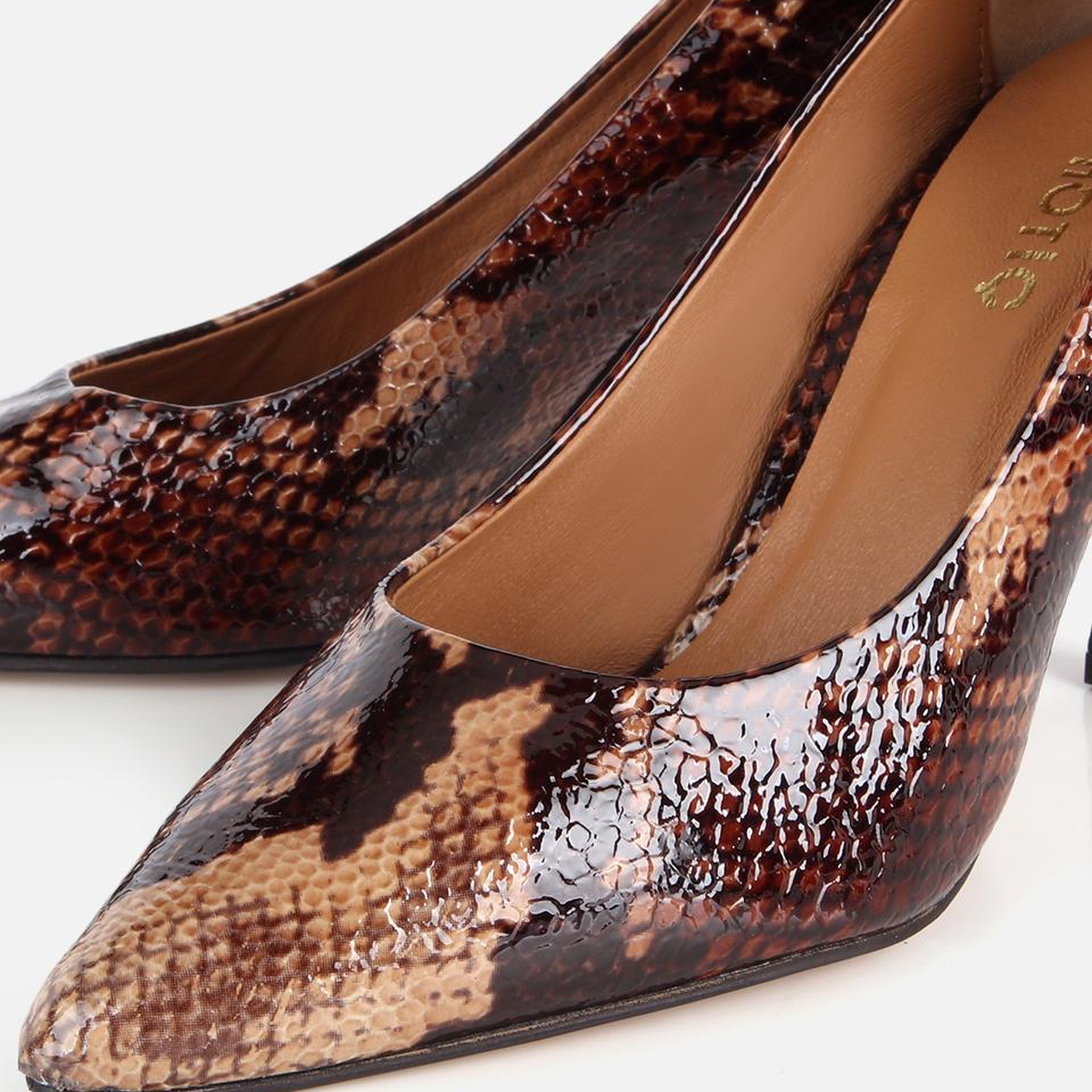 Kadın Deri Kahverengi İnce Topuklu Stiletto