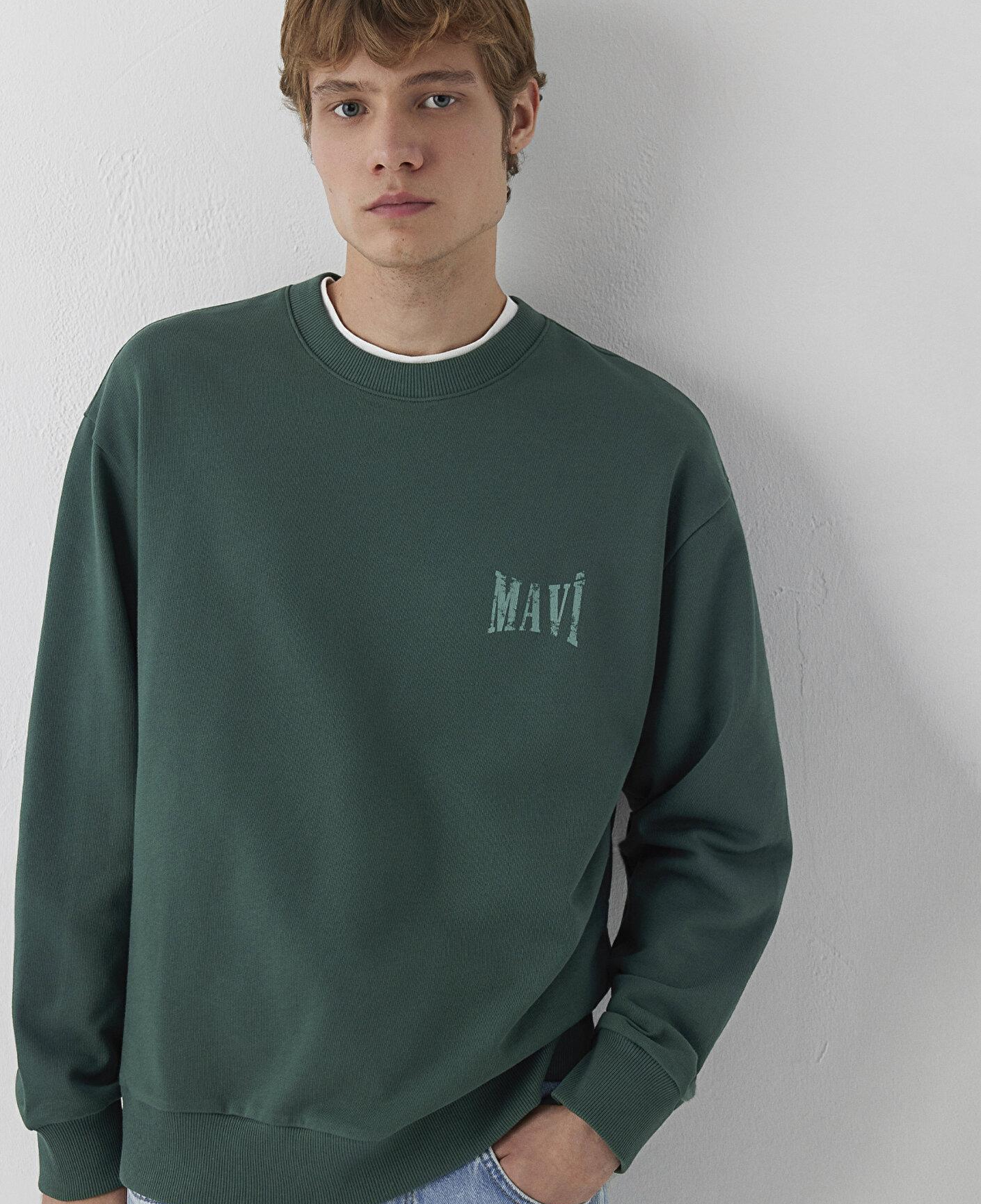 Mavi Mavi Logo Yeşil Sweatshirt 0S10659-71580