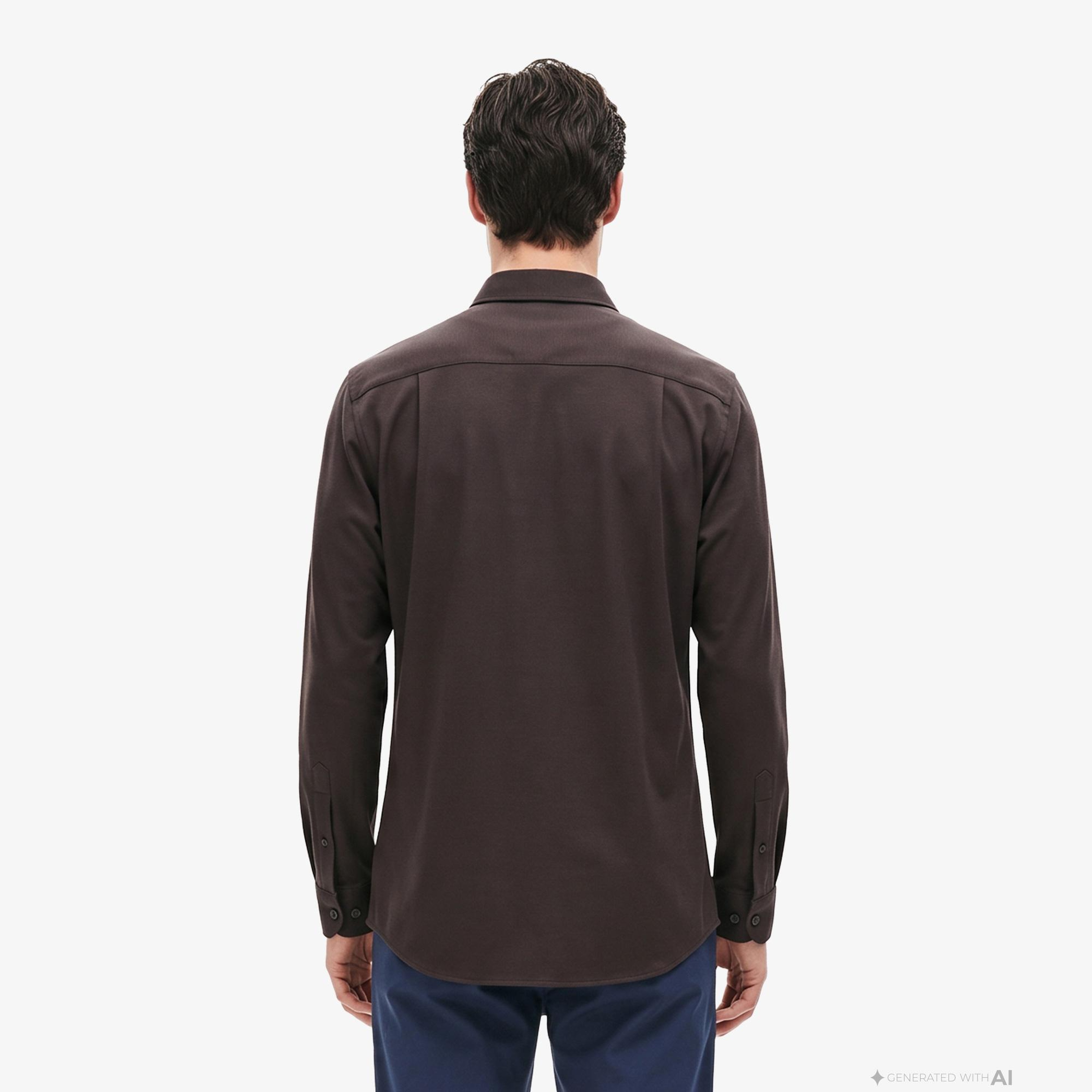 Erkek Slim Fit Kahverengi Gömlek