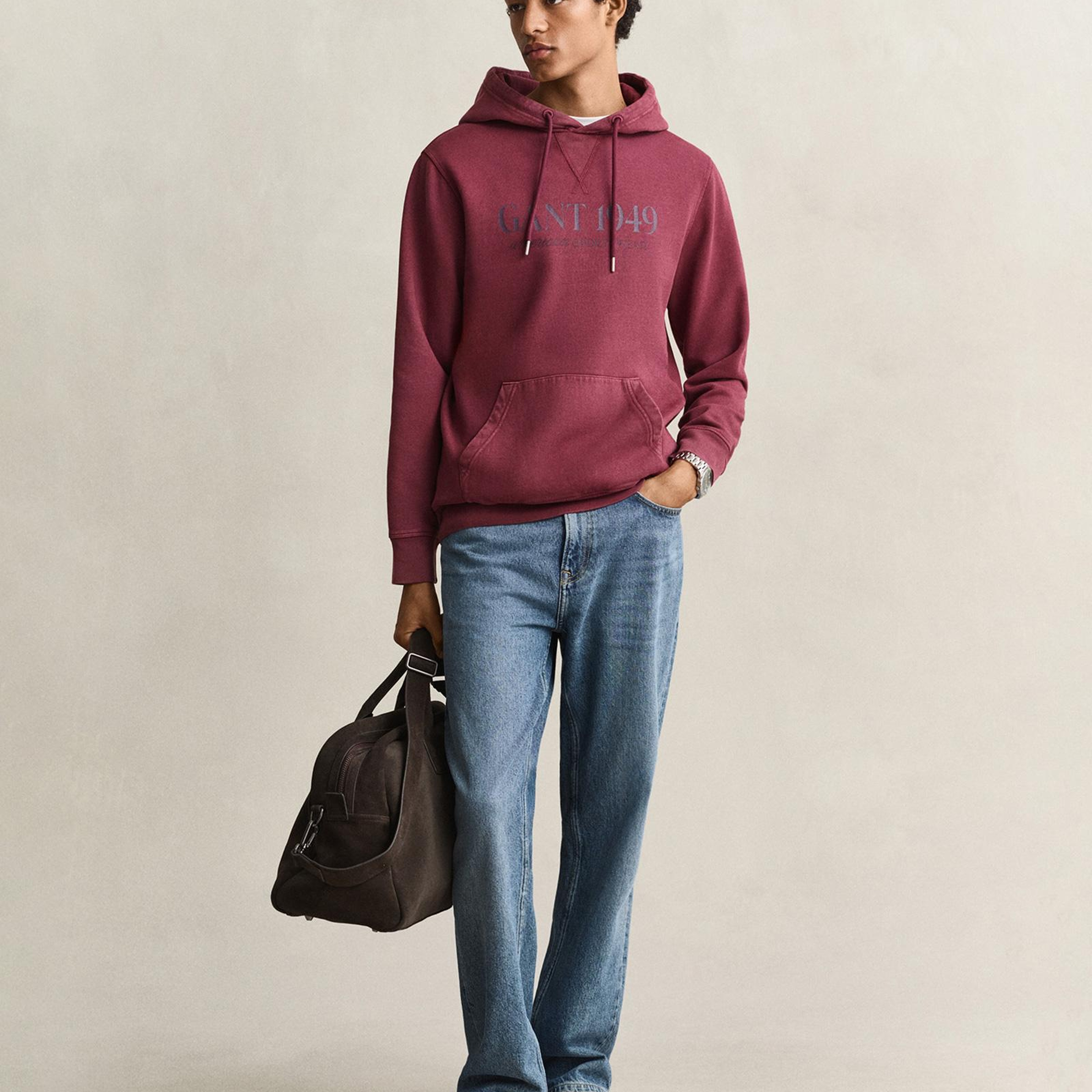 GANT Erkek Kırmızı Kapüşonlu Sweatshirt