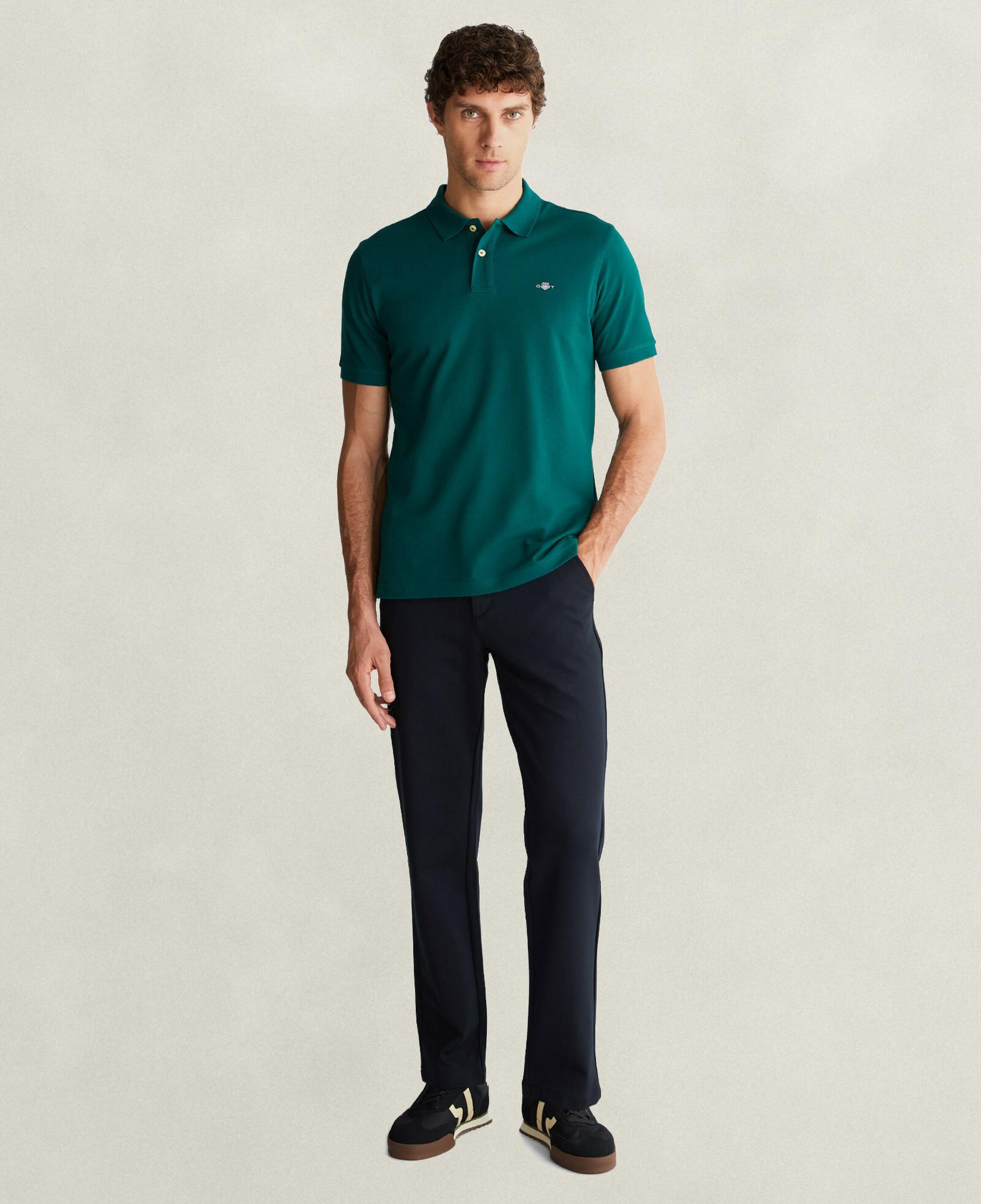 GANT Erkek Yeşil Regular Fit Polo Yaka T-Shirt