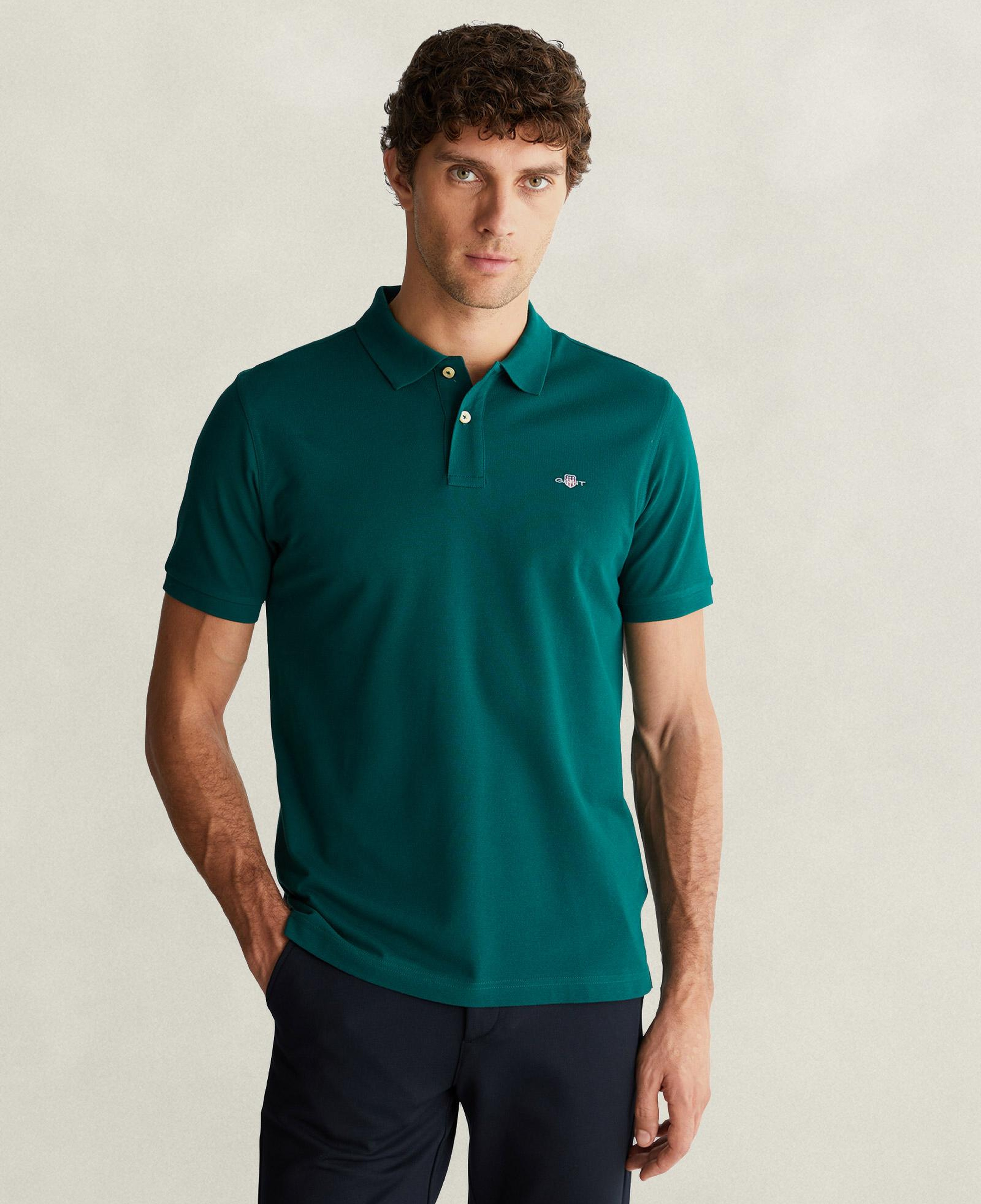GANT Erkek Yeşil Regular Fit Polo Yaka T-Shirt