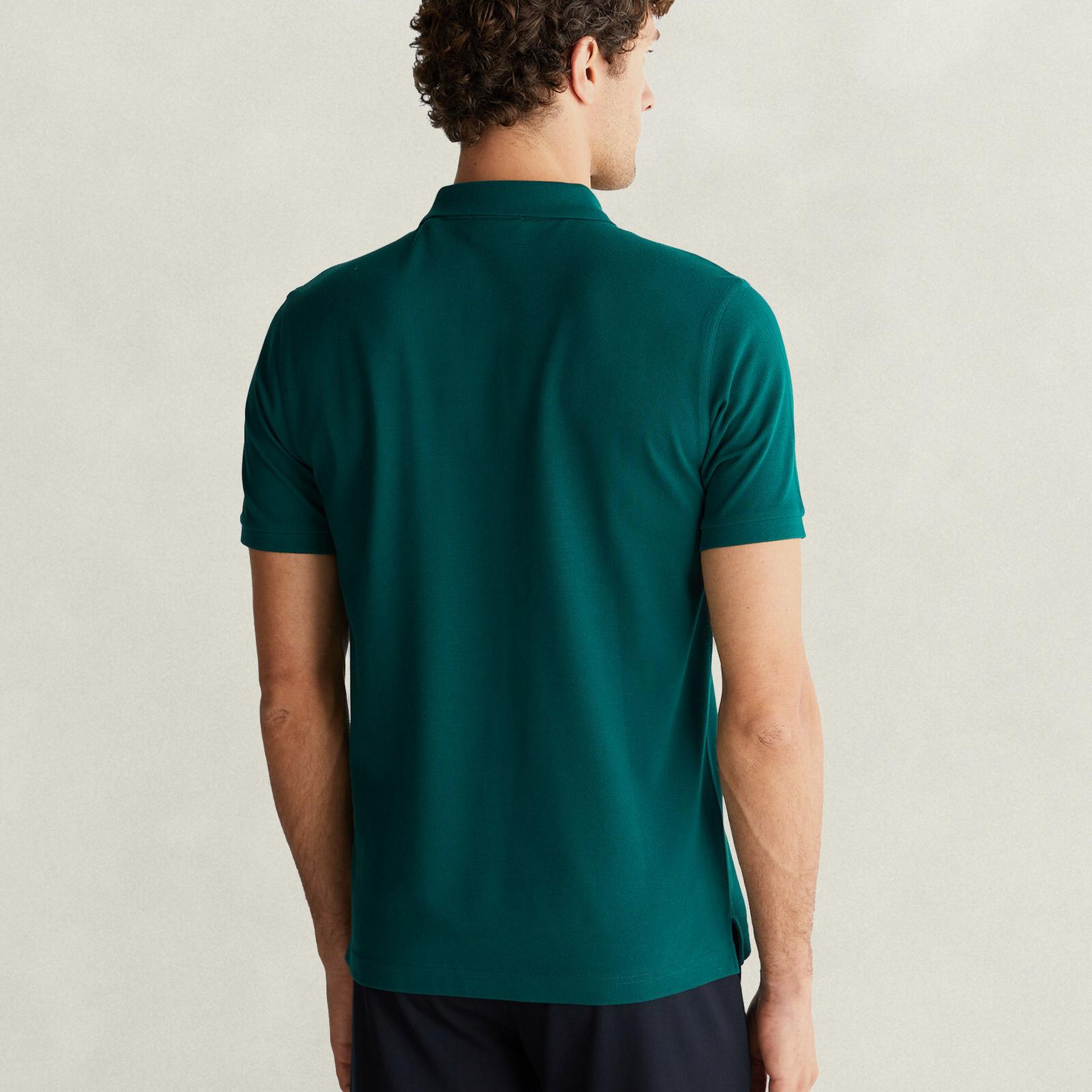 GANT Erkek Yeşil Regular Fit Polo Yaka T-Shirt