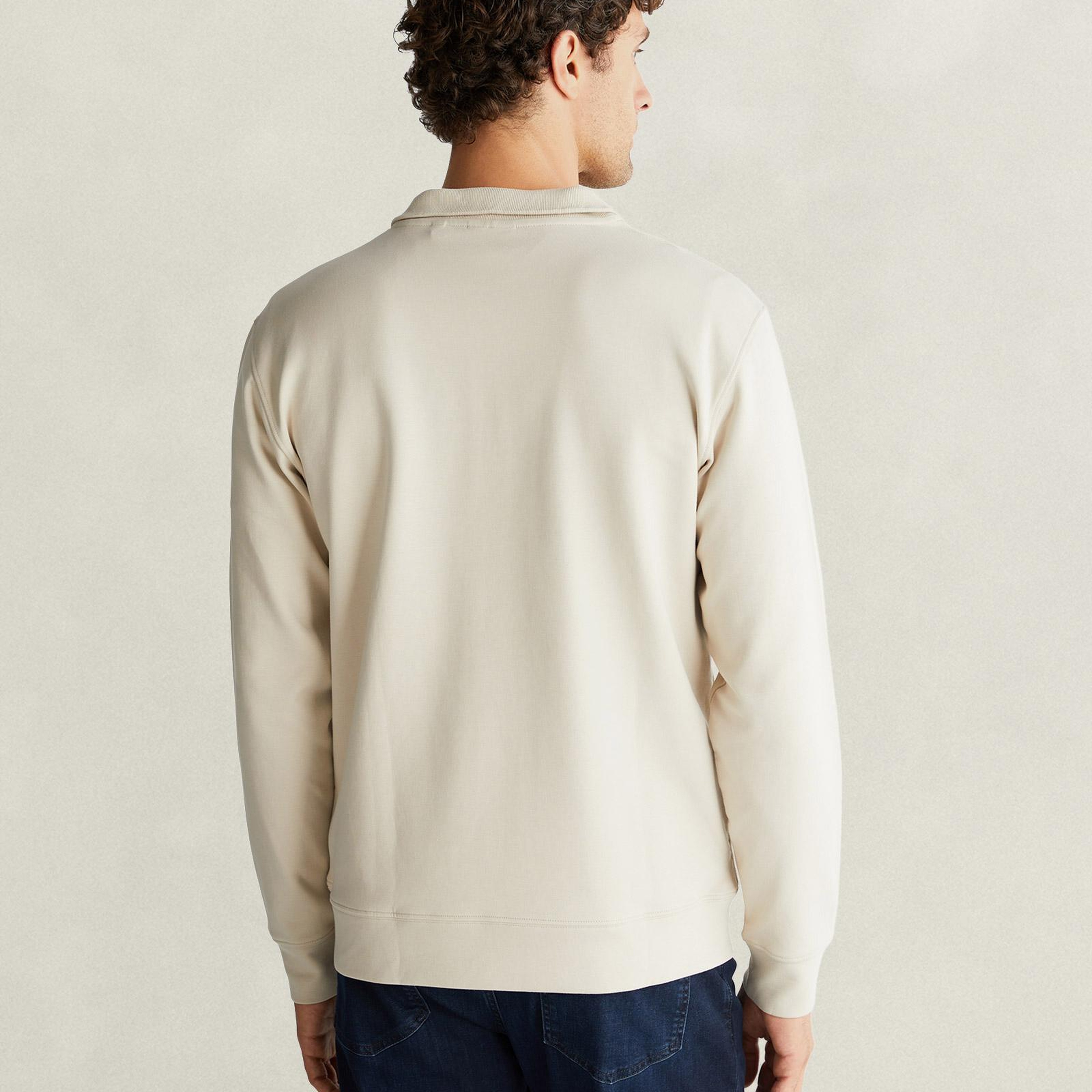 GANT Erkek Bej Yarım Fermuarlı Sweatshirt