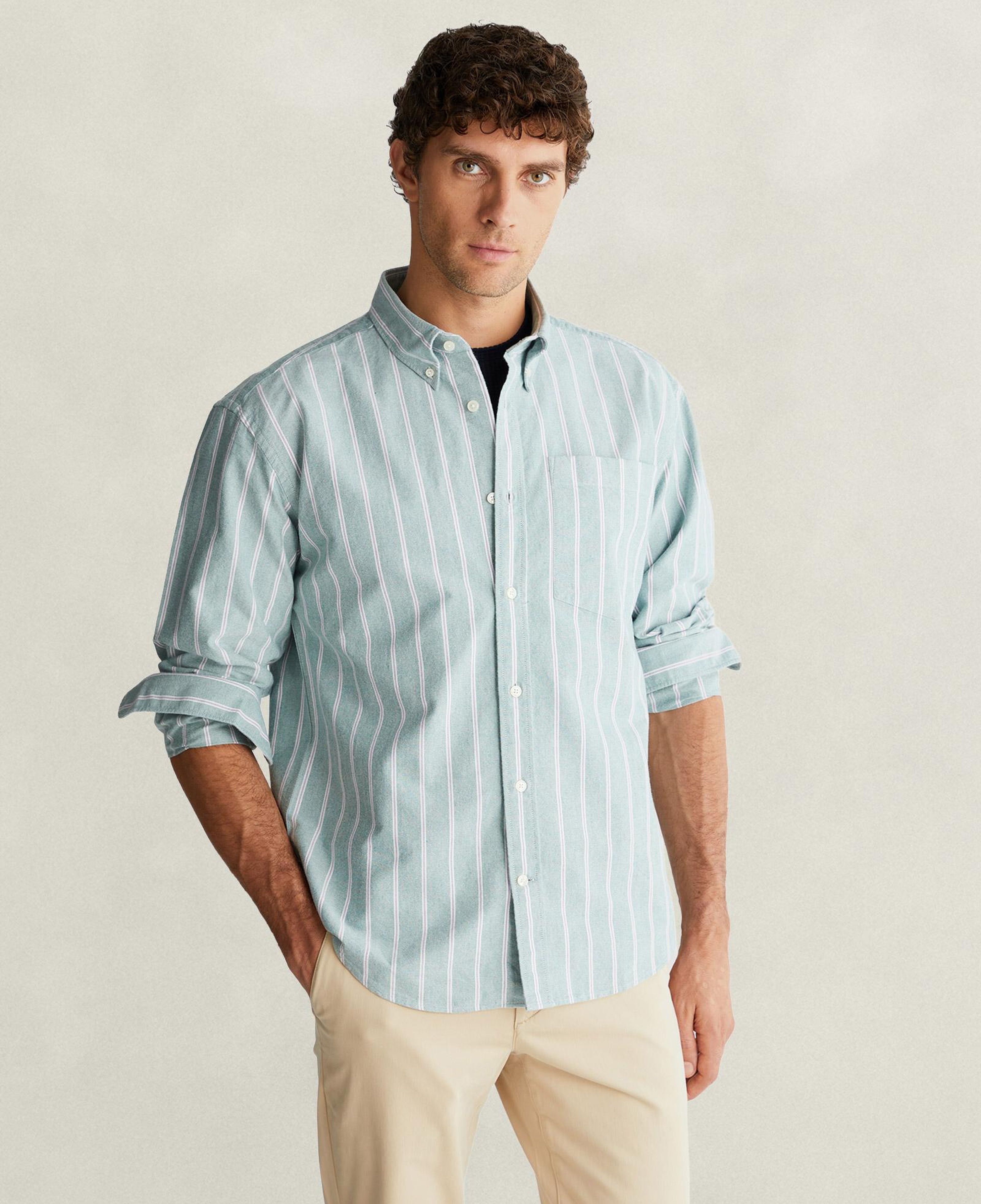 GANT Erkek Yeşil Relaxed Fit %100 Pamuk Gömlek