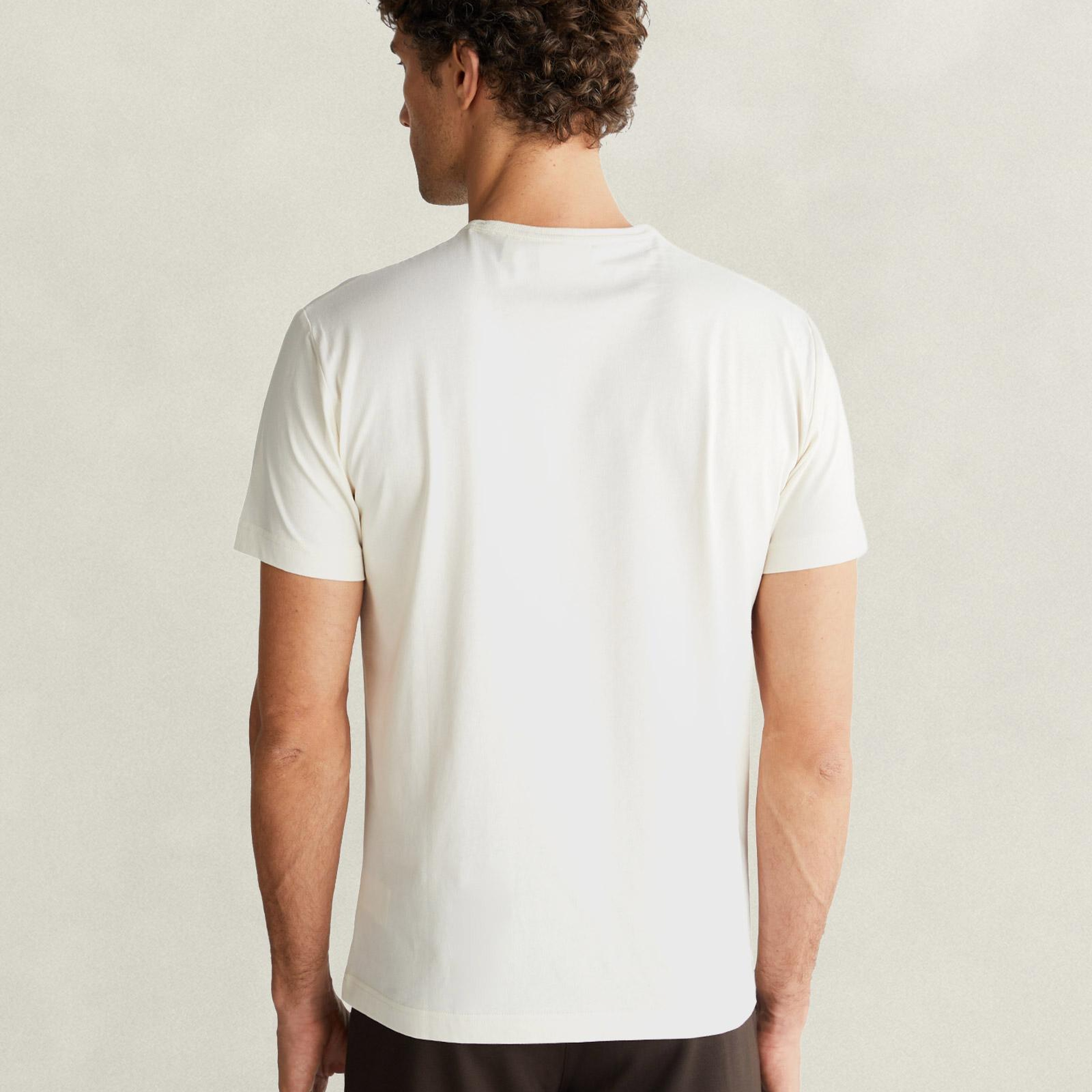 GANT Erkek Krem Regular Fit T-Shirt