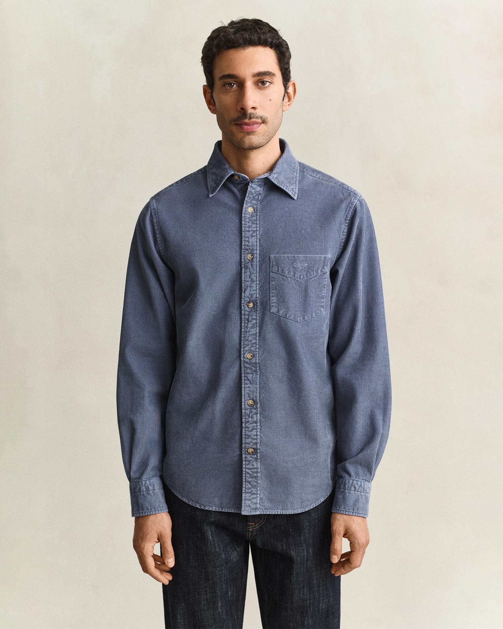 GANT Erkek Mavi Regular Fit %100 Pamuk Gömlek