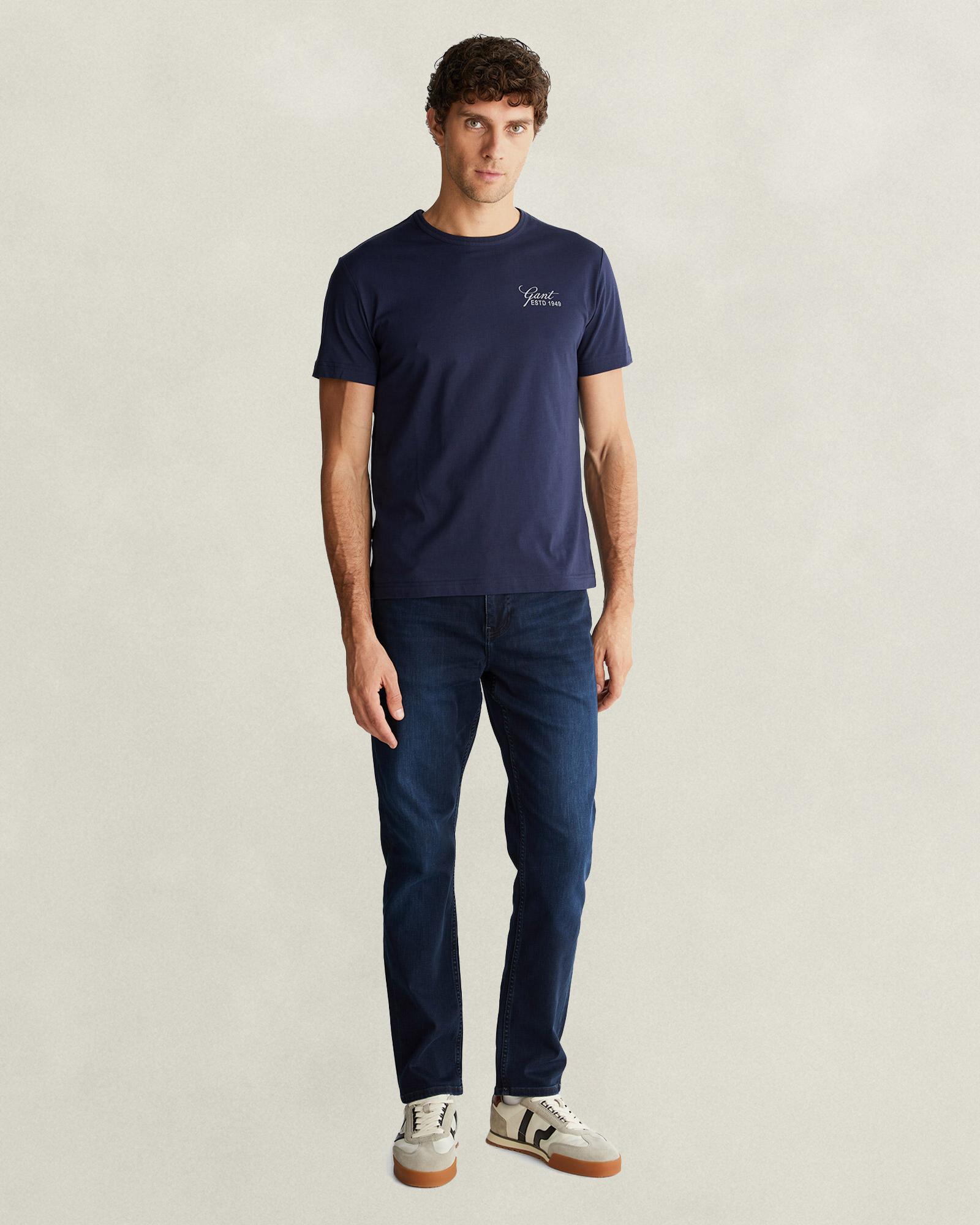 GANT Erkek Lacivert Regular Fit T-Shirt