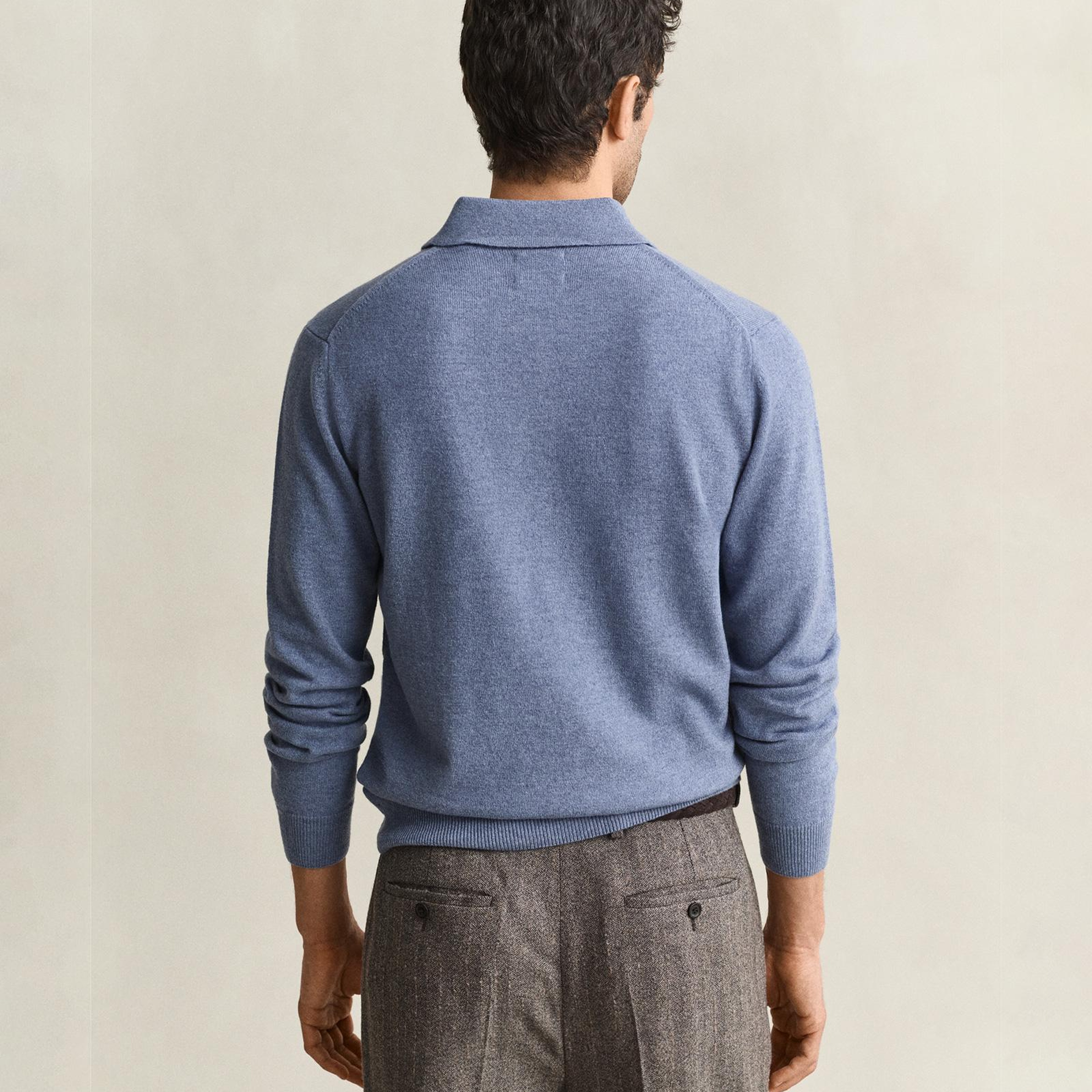 GANT Erkek Mavi Regular Fit Polo Kazak