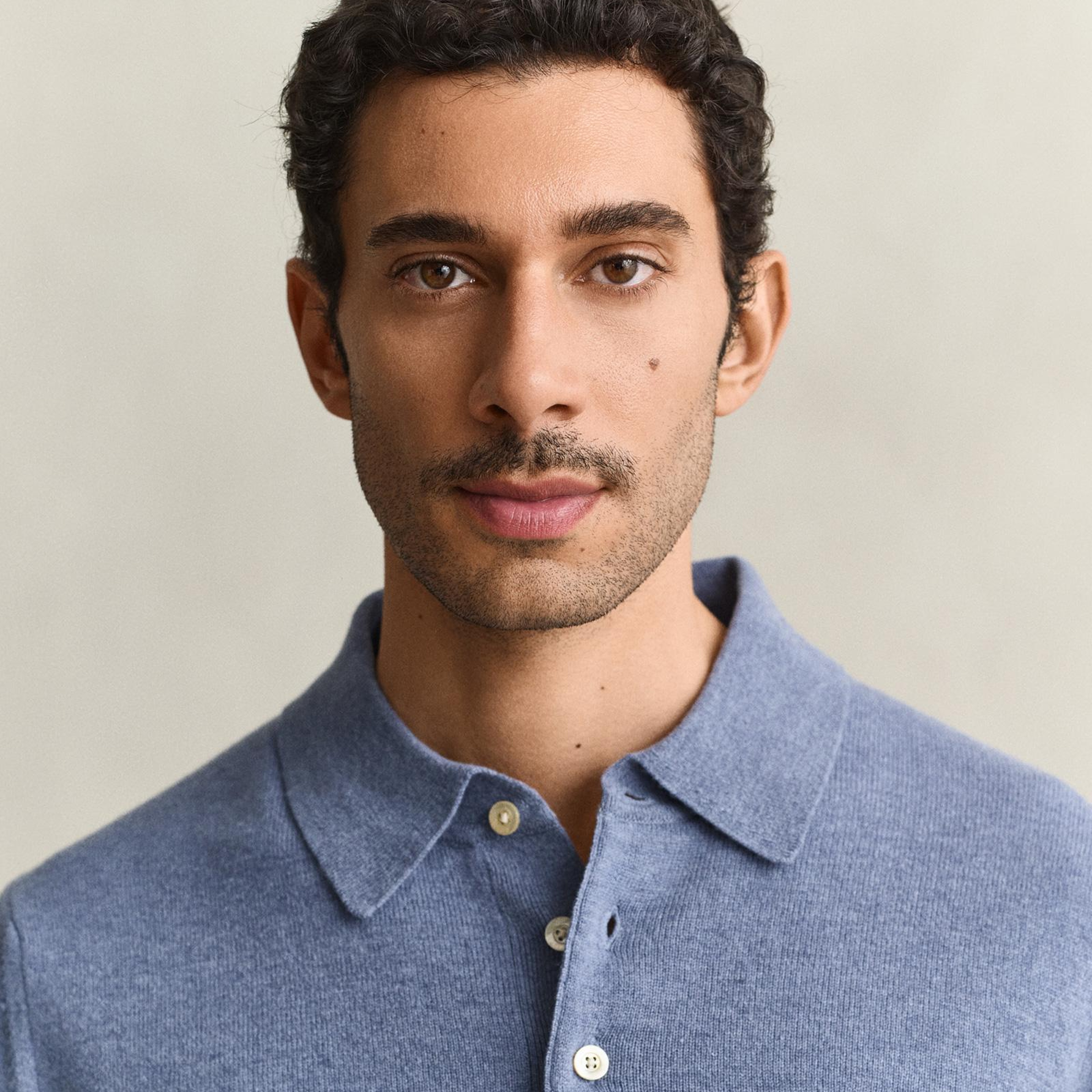 GANT Erkek Mavi Regular Fit Polo Kazak