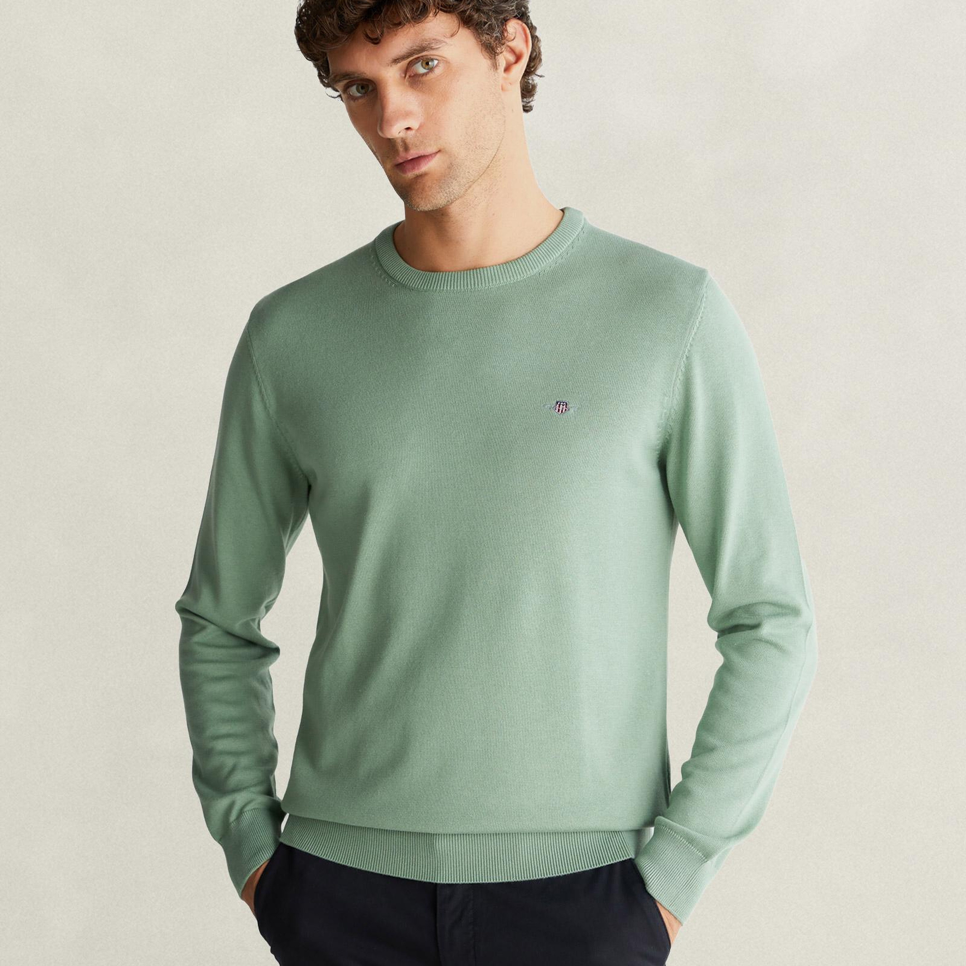GANT Erkek Yeşil Regular Fit Kazak