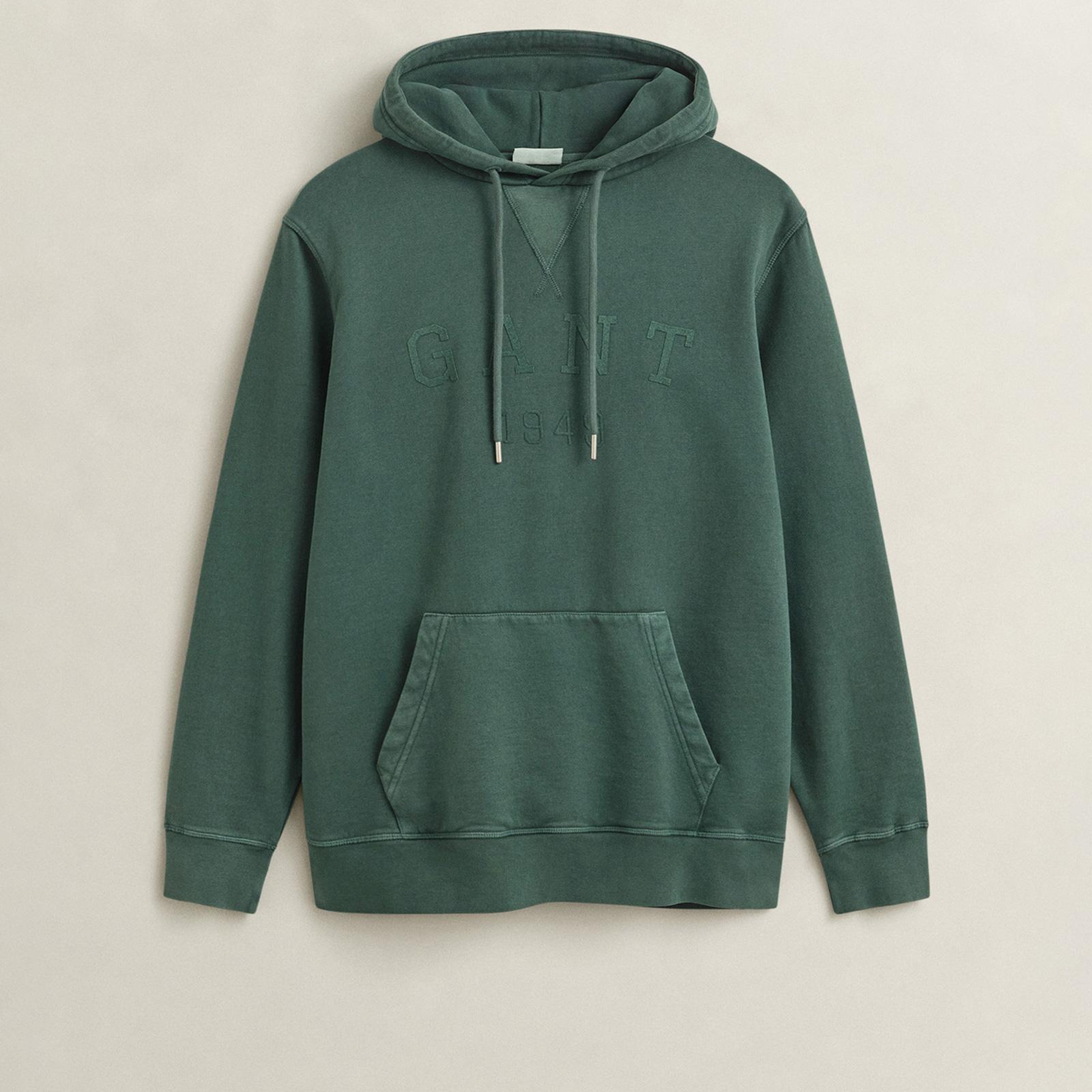 GANT Erkek Yeşil Kapüşonlu %100 Pamuk Sweatshirt