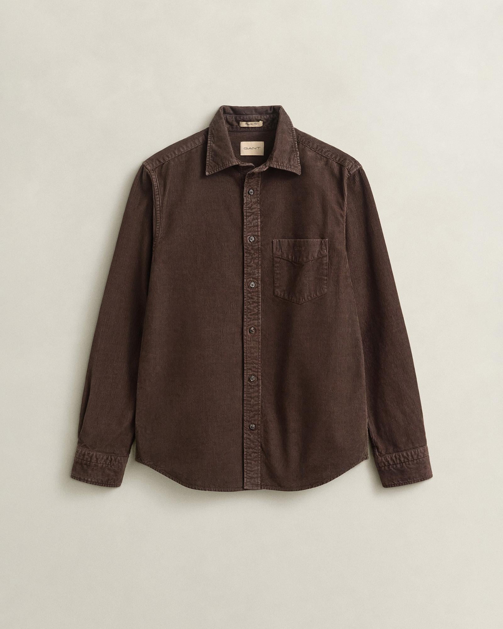 GANT Erkek Kahverengi Regular Fit %100 Pamuk Gömlek