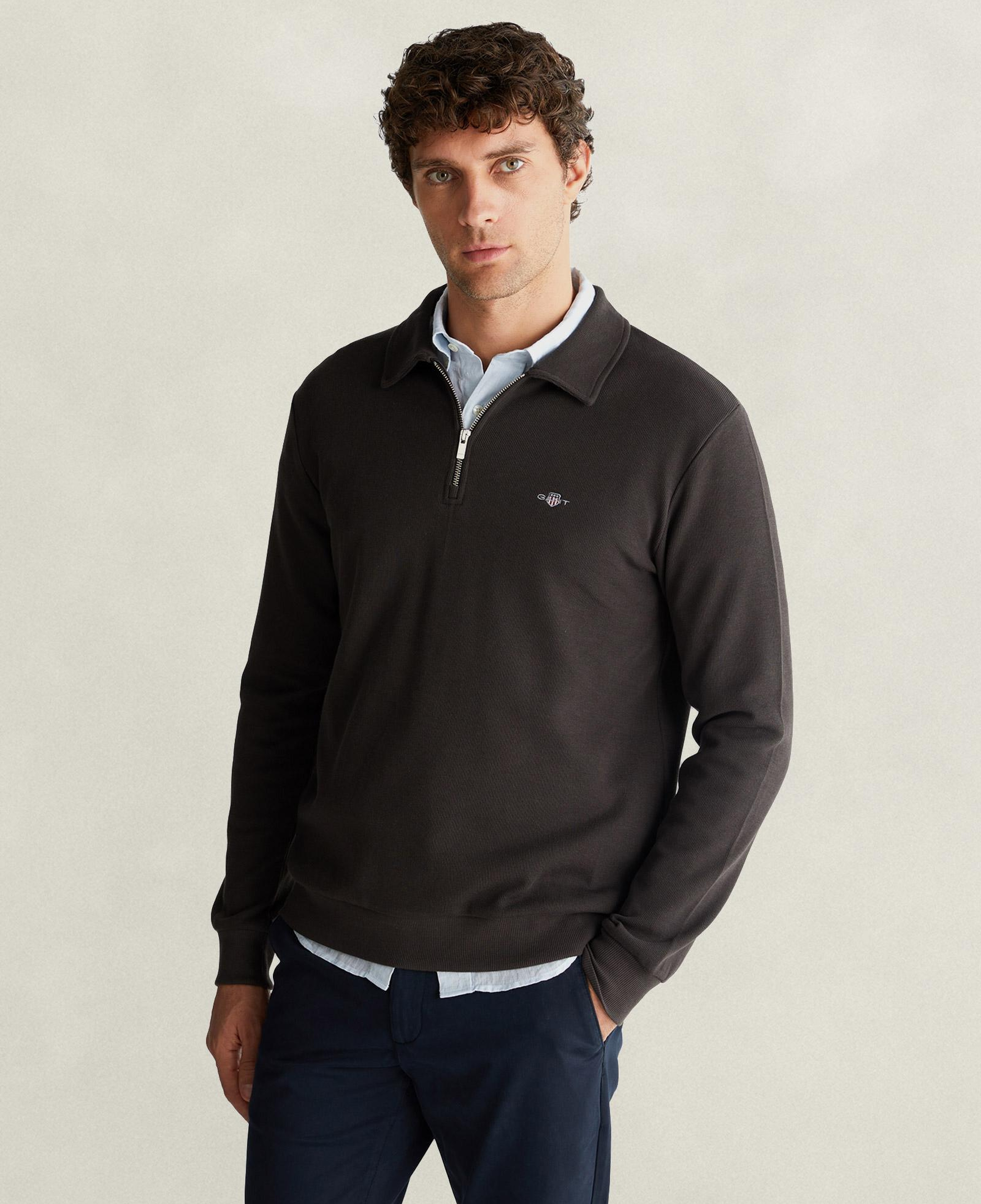 GANT Erkek Kahverengi Yarım Fermuarlı Sweatshirt